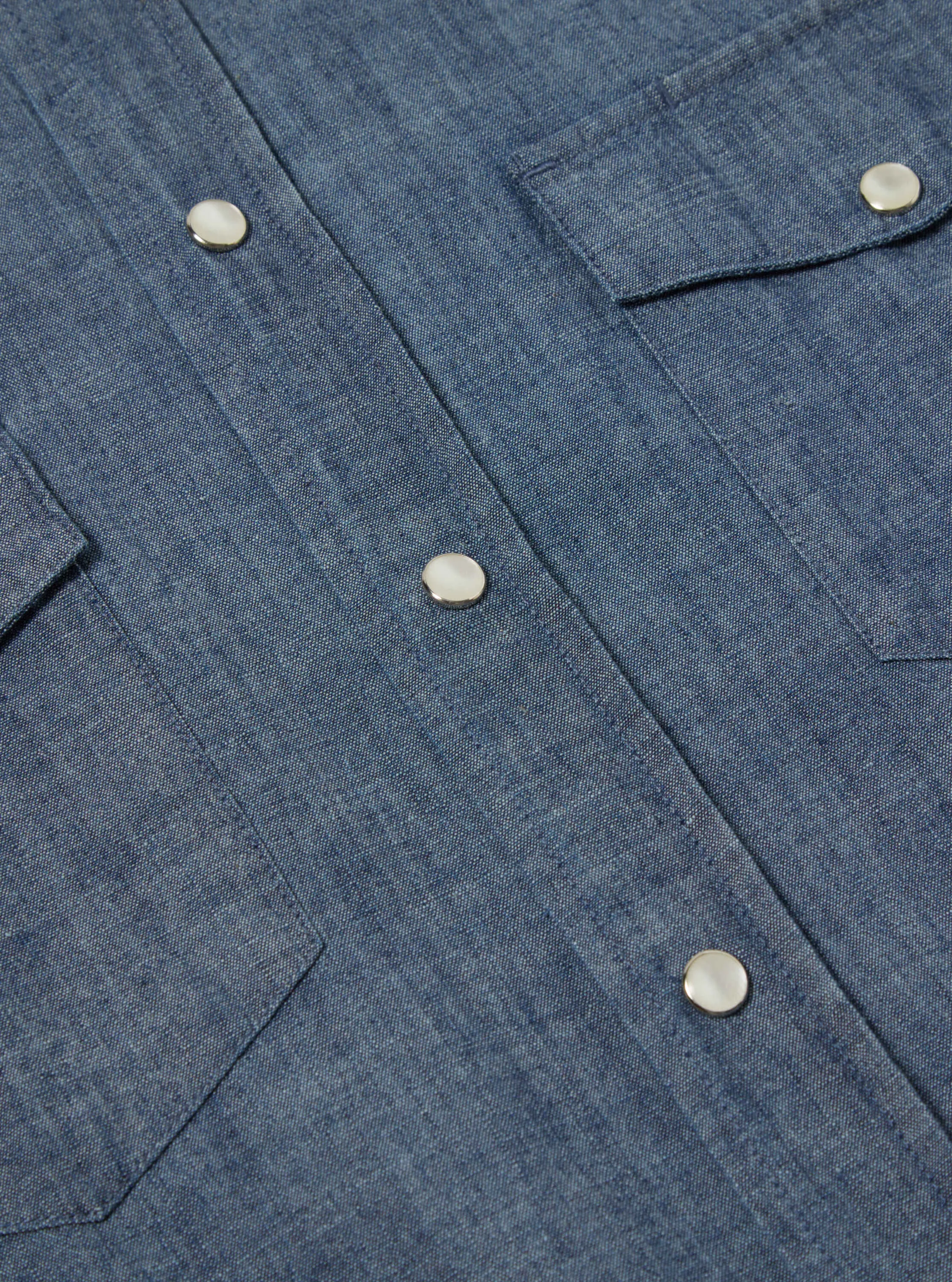 Universal Works Western Garage Shirt in Indigo Chambray sold by Universal Works product image thumbnail 5