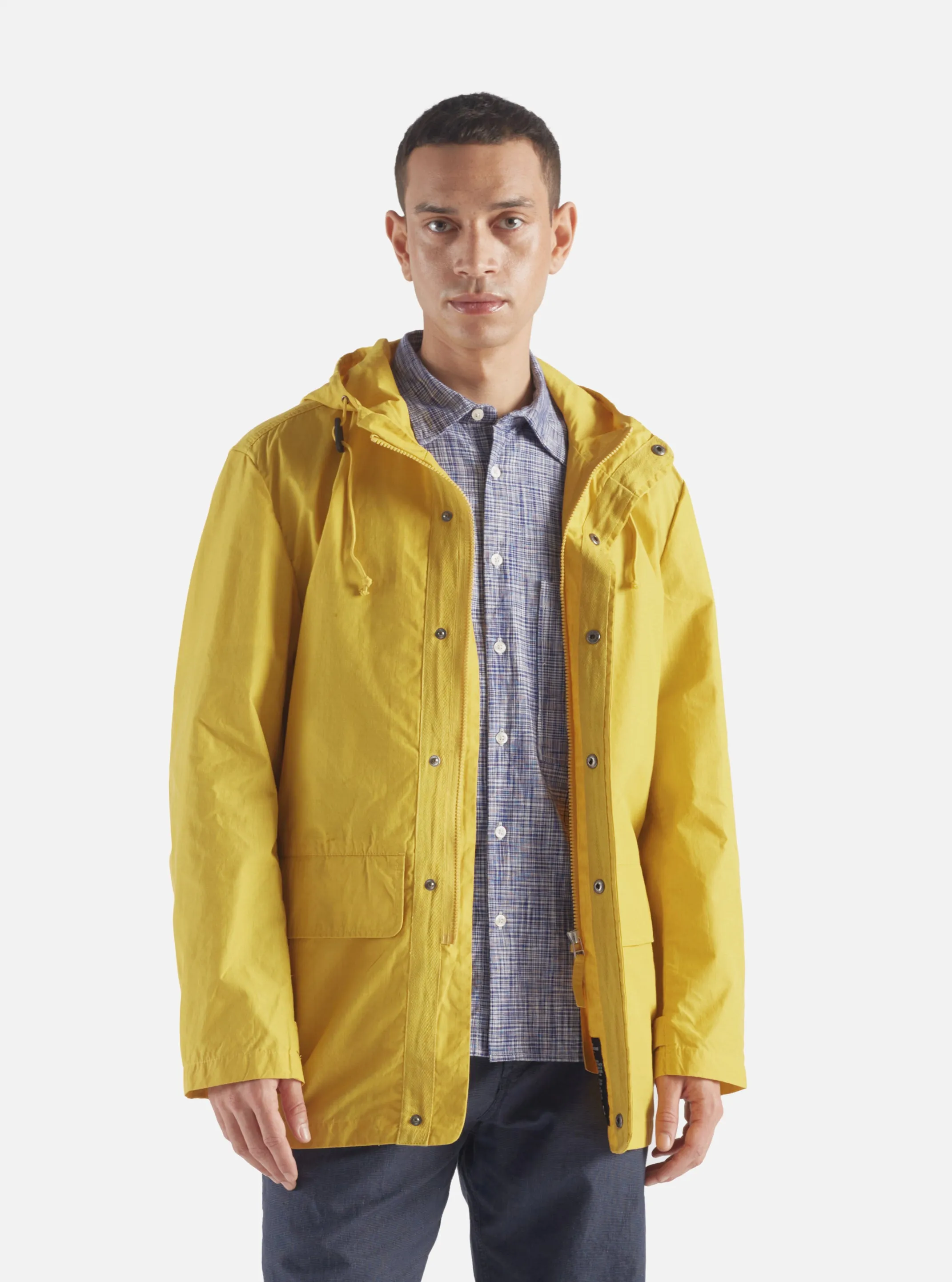 Universal Works Stanedge Jacket in Yellow Halley Ripstop sold by Universal Works
