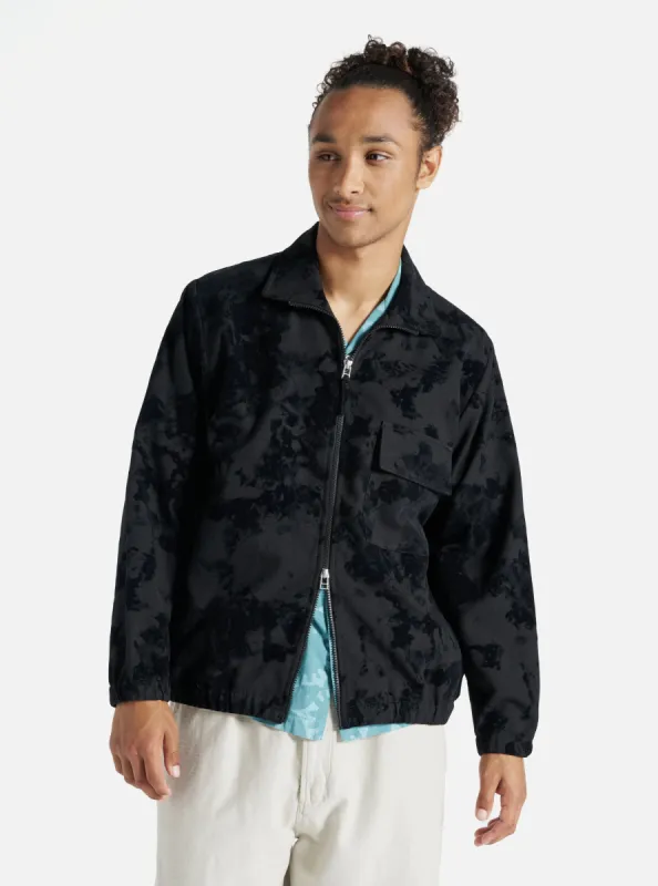 Universal Works K Track Top in Black Japanese Flock Camo sold by Universal Works