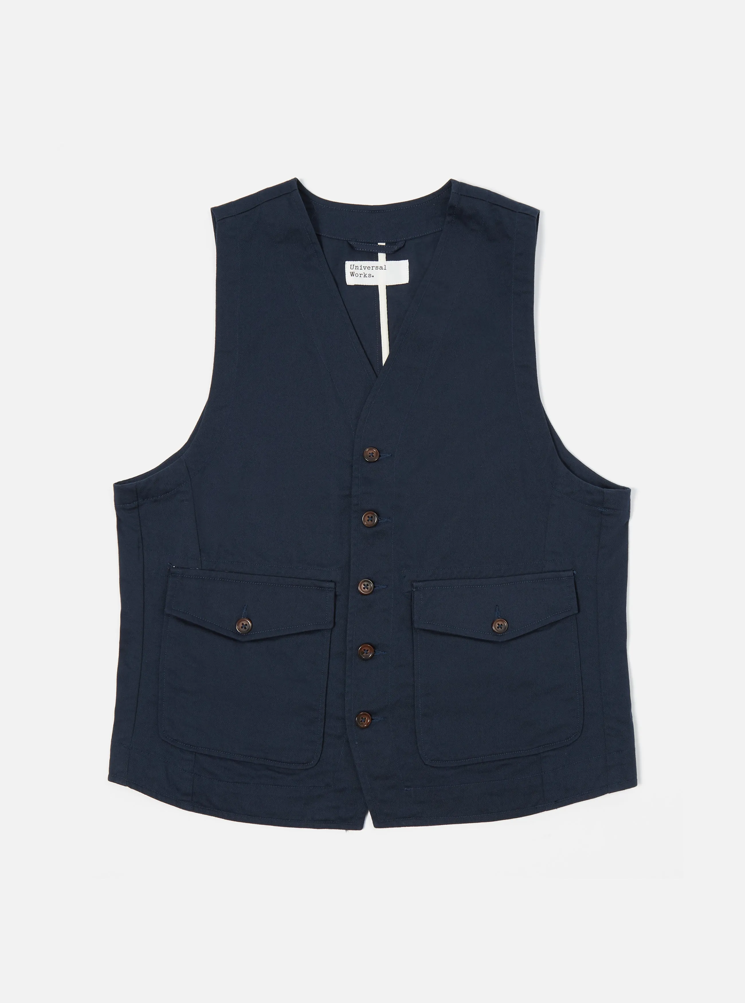 Navy Twill Field Waistcoat sold by Universal Works