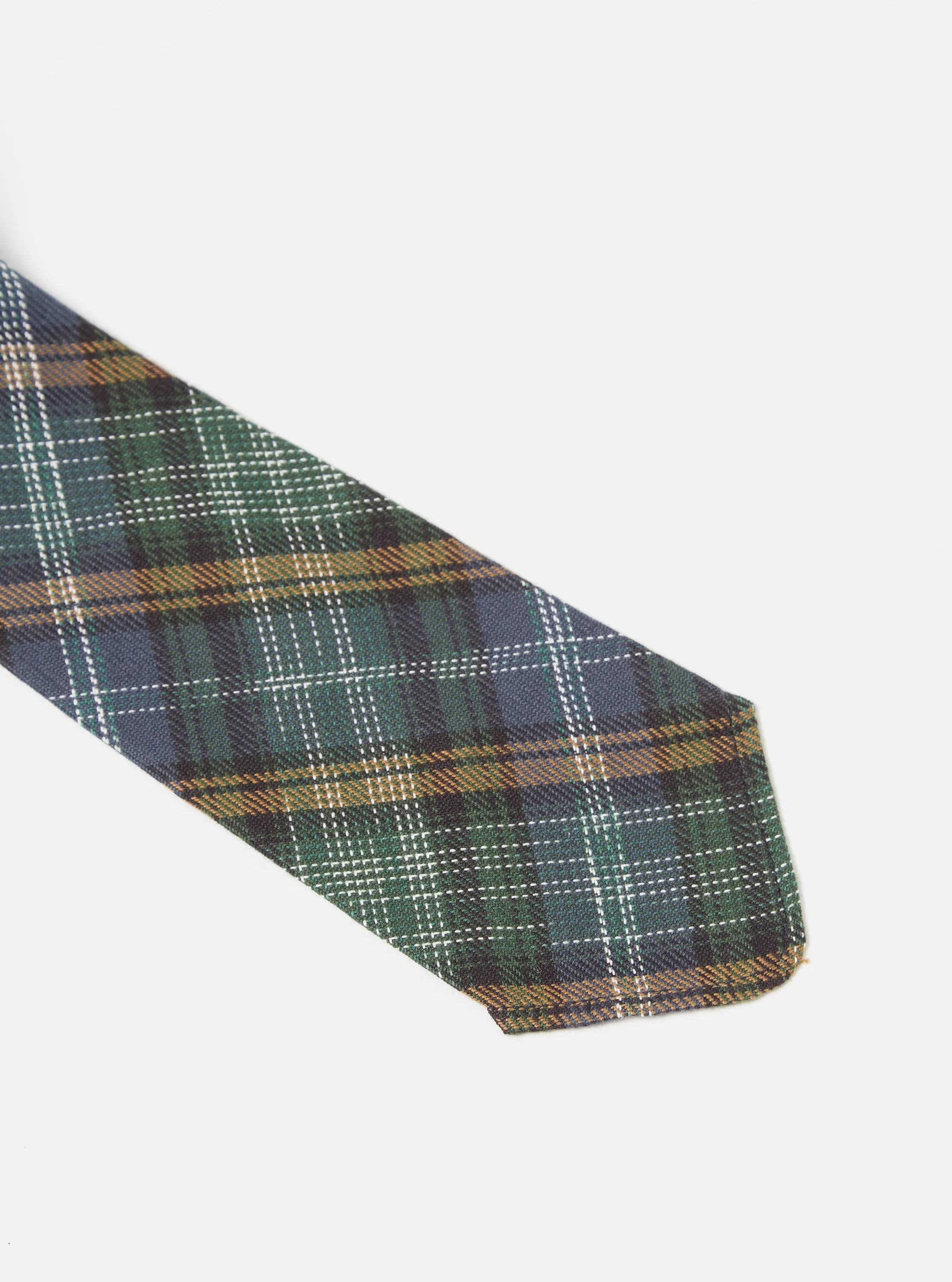 Universal Works Tie in Green Ikat Twill Check sold by Universal Works product image thumbnail 3