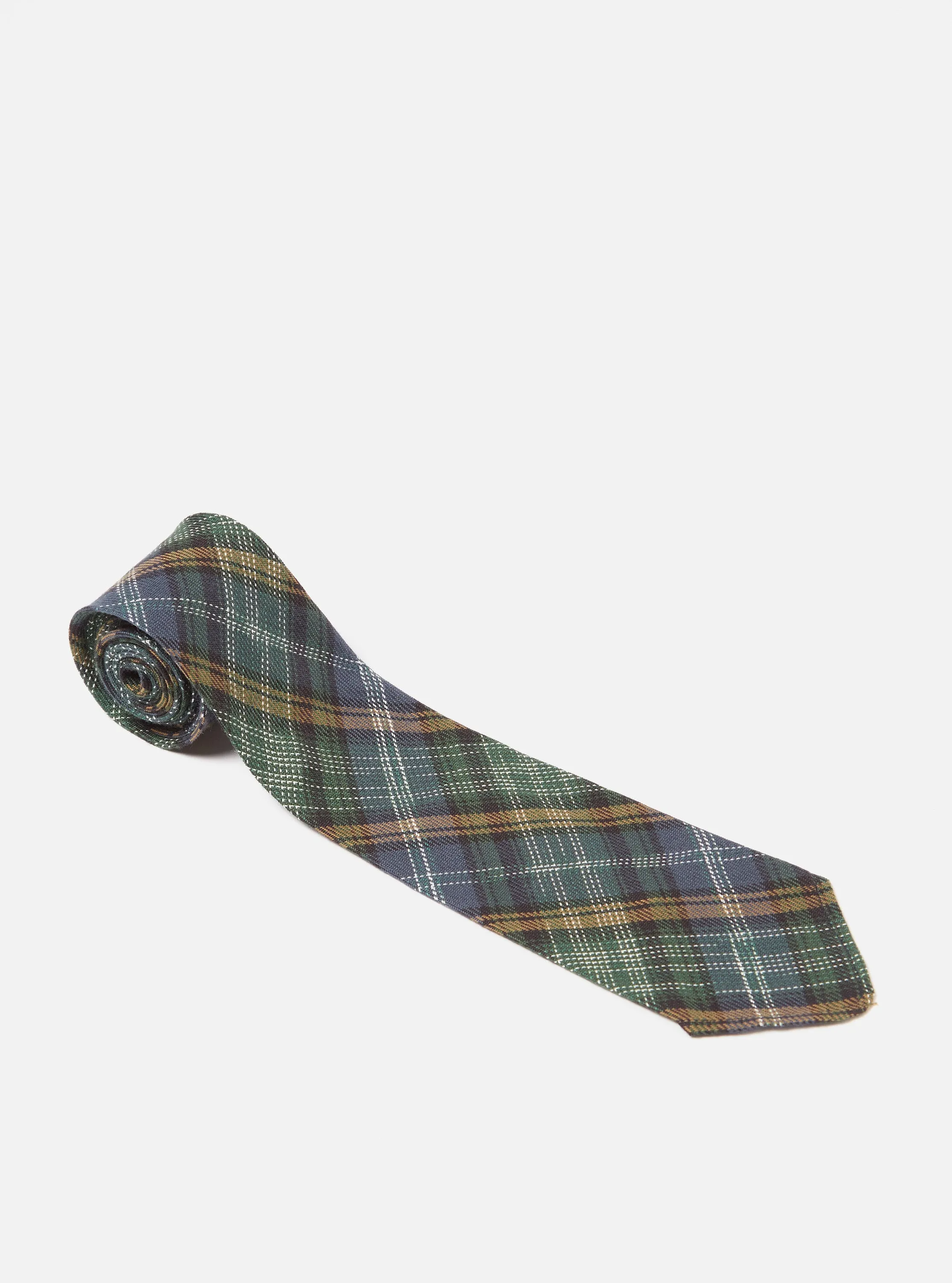 Universal Works Tie in Green Ikat Twill Check sold by Universal Works product image thumbnail 2