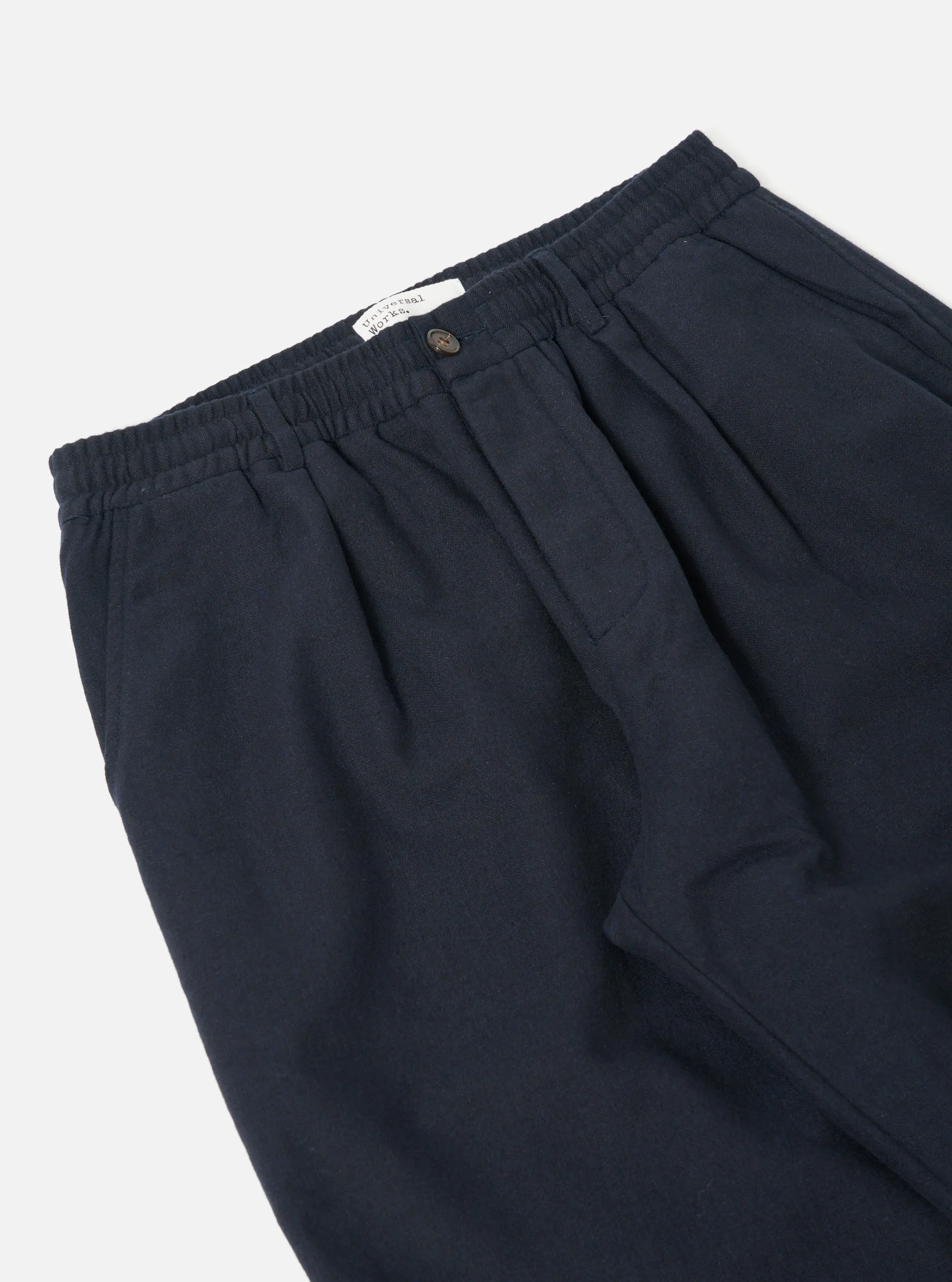 Universal Works Pleated Track Pant in Navy Upcycled Italian Tweed sold by Universal Works product image thumbnail 3