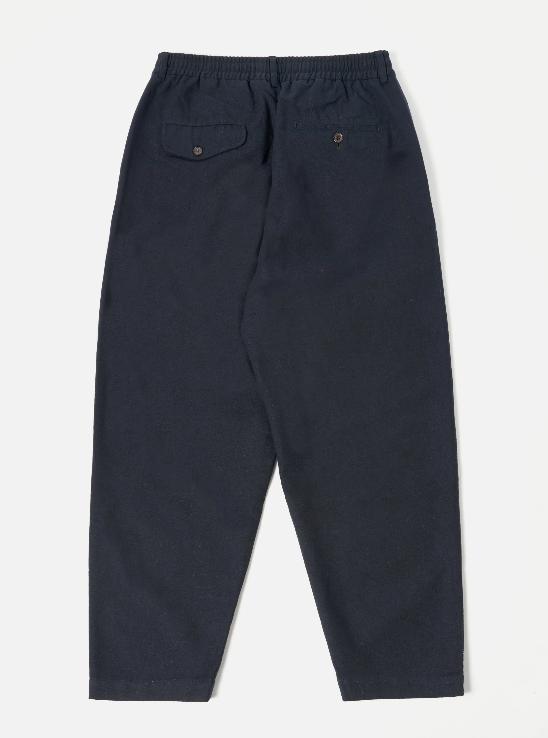 Universal Works Pleated Track Pant in Navy Upcycled Italian Tweed sold by Universal Works product image thumbnail 2