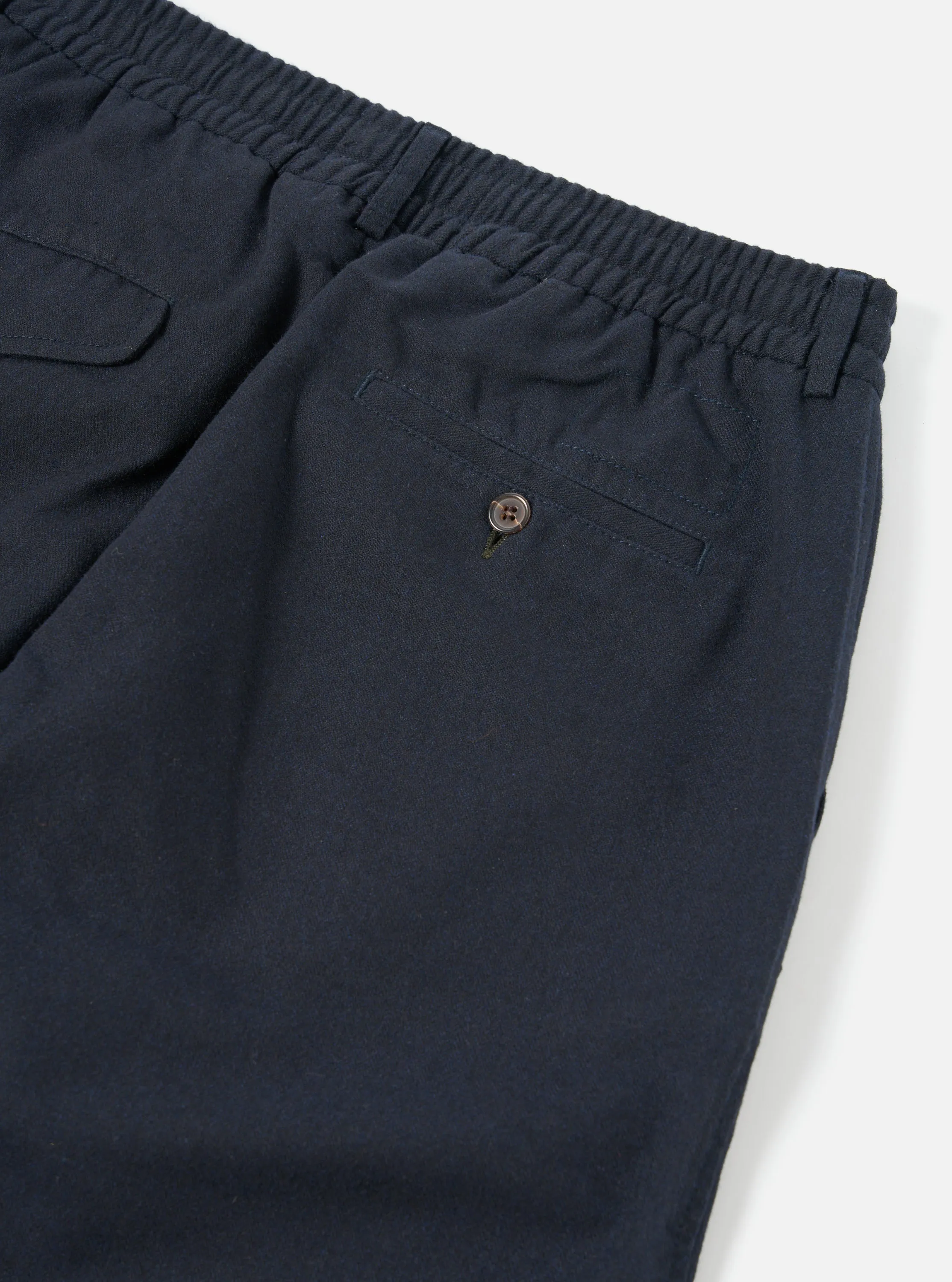 Universal Works Pleated Track Pant in Navy Upcycled Italian Tweed sold by Universal Works product image thumbnail 4