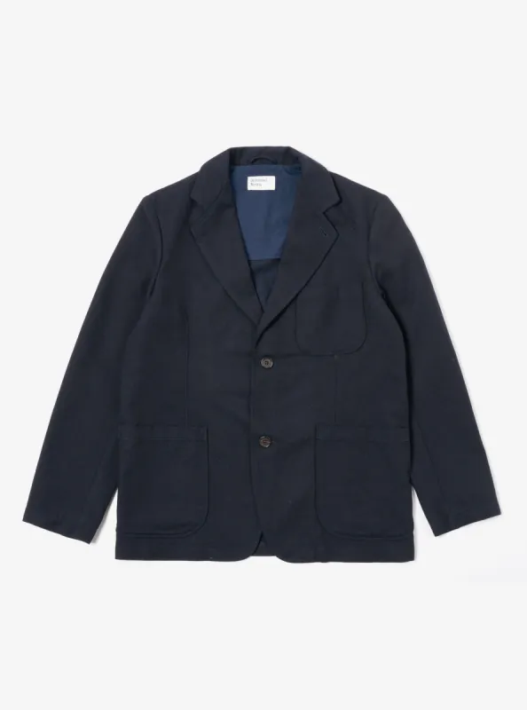 Universal Works Two Button Jacket in Navy Upcycled Italian Tweed sold by Universal Works