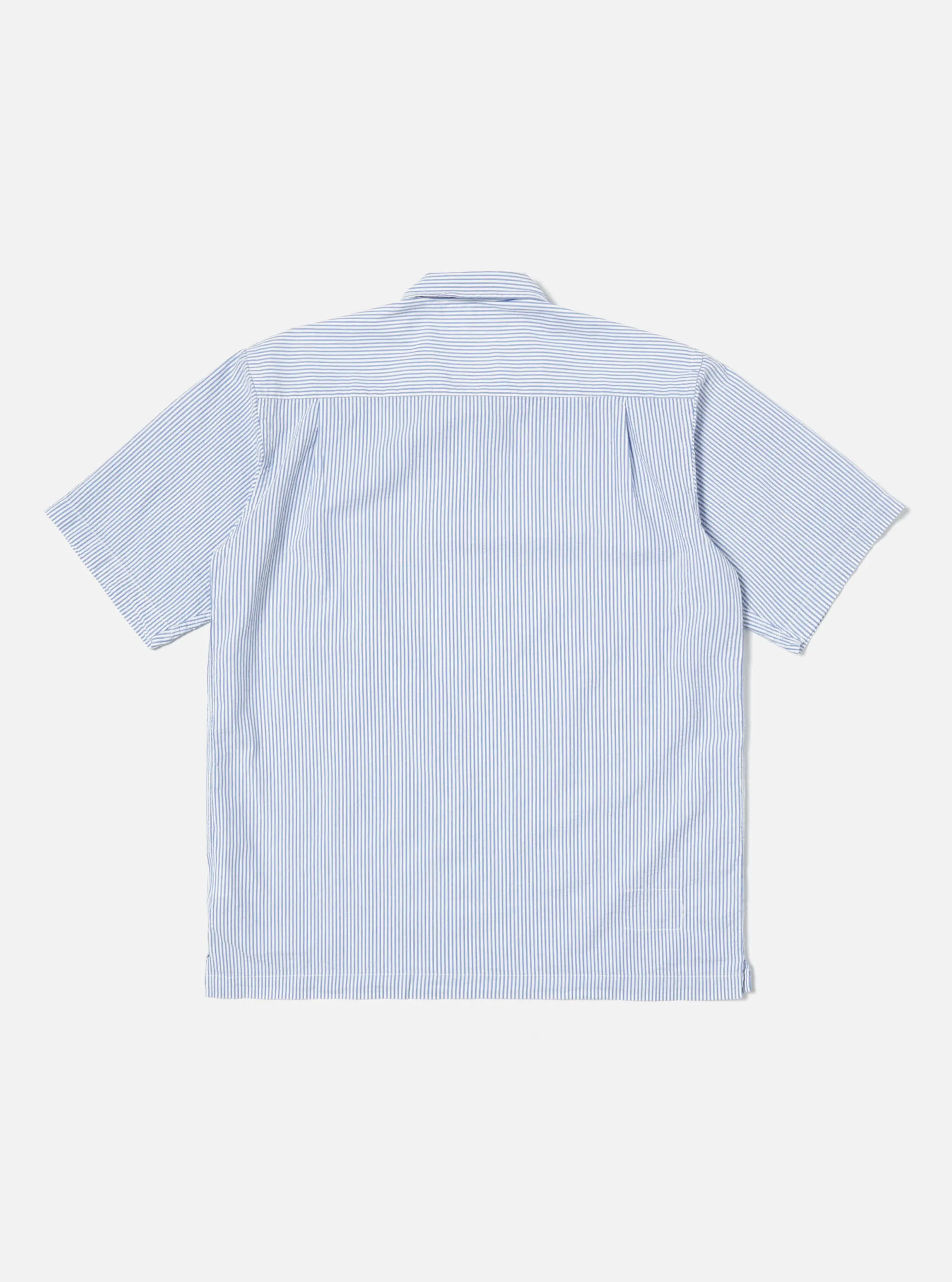 Universal Works Pullover Shirt in Blue Stripe Seersucker sold by Universal Works product image thumbnail 3