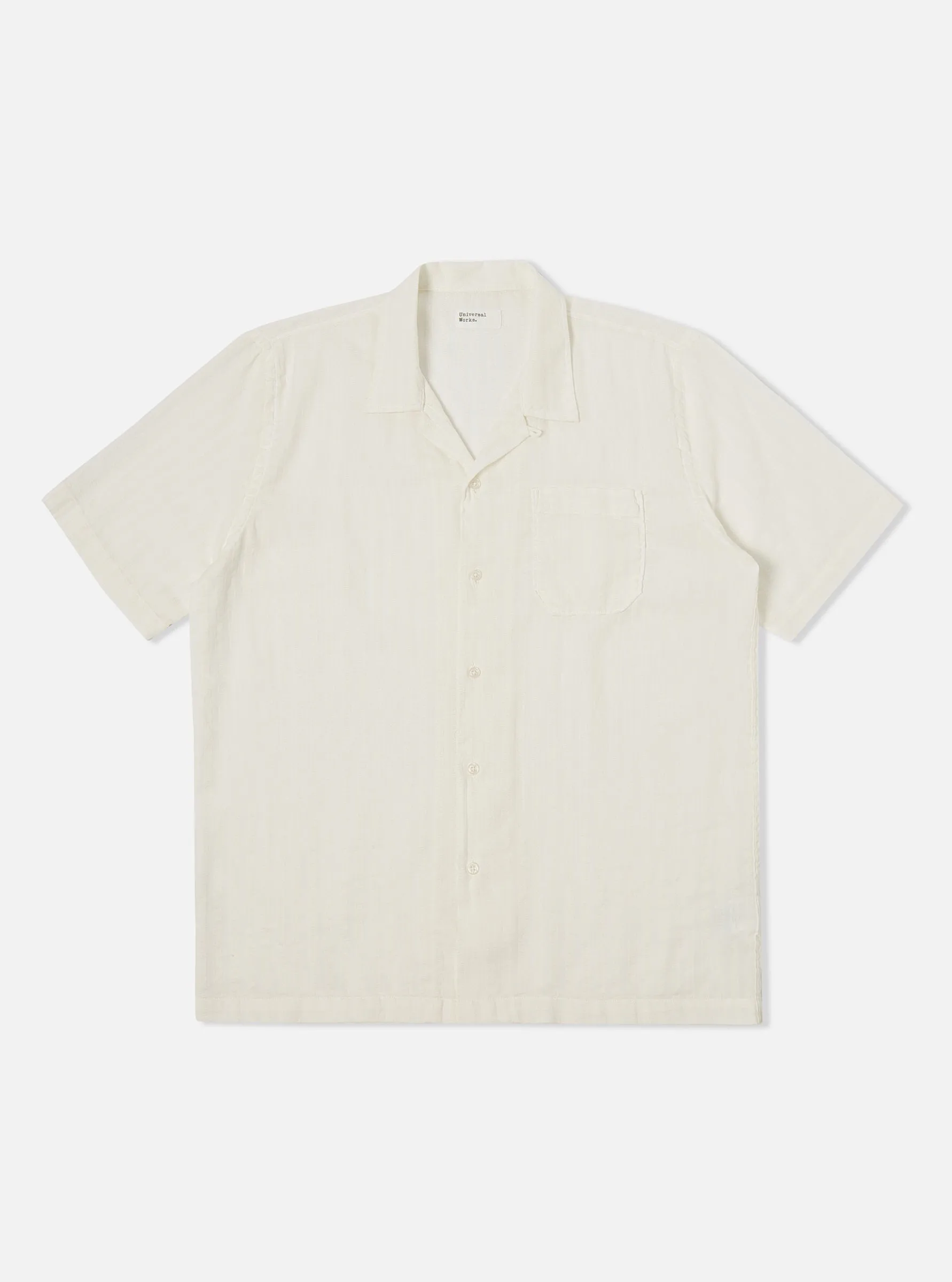 Universal Works Road Shirt in Ecru Toga Cotton sold by Universal Works