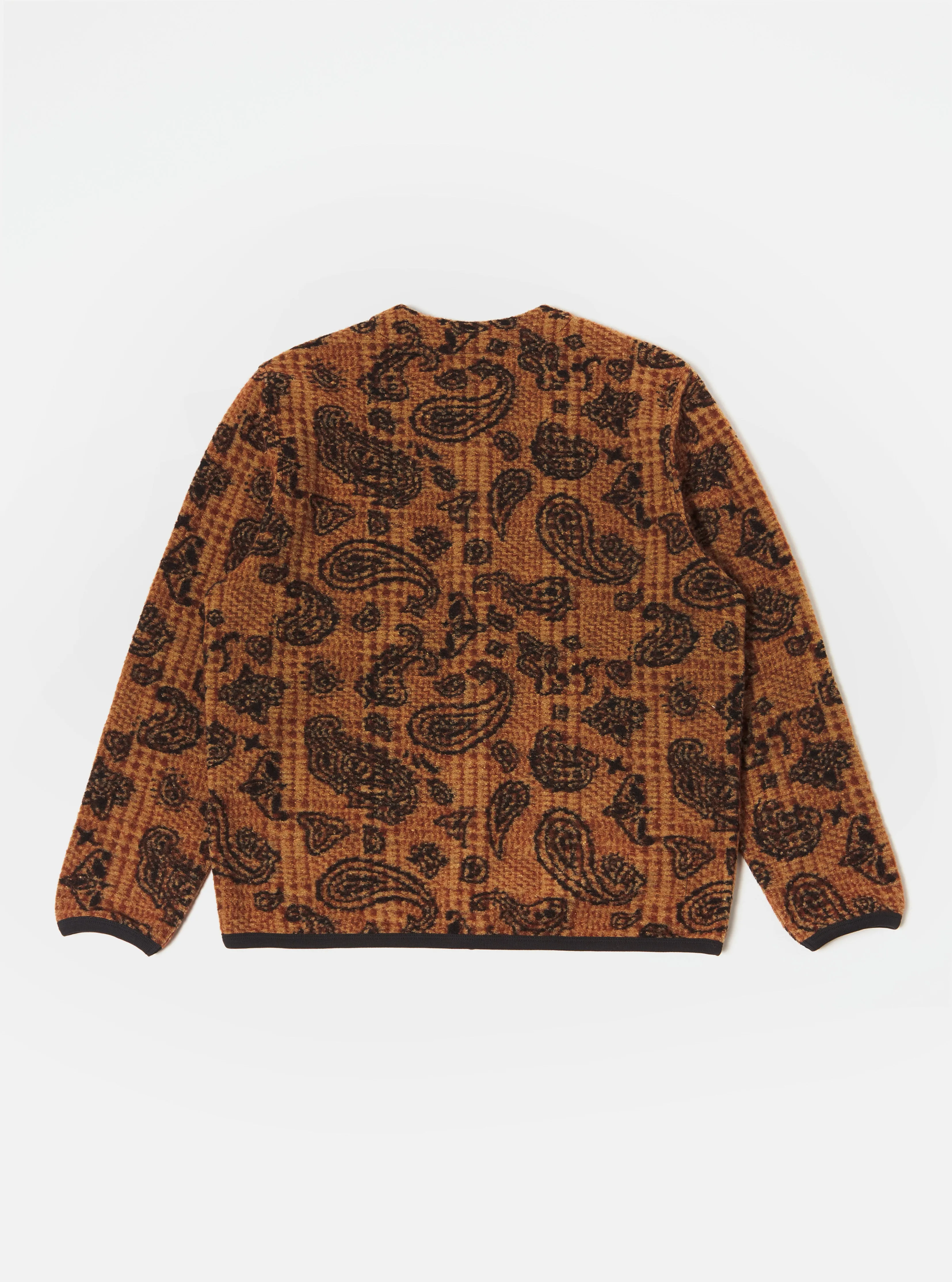Universal Works Cardigan in Cinnamon Paisley Check Fleece sold by Universal Works product image thumbnail 2