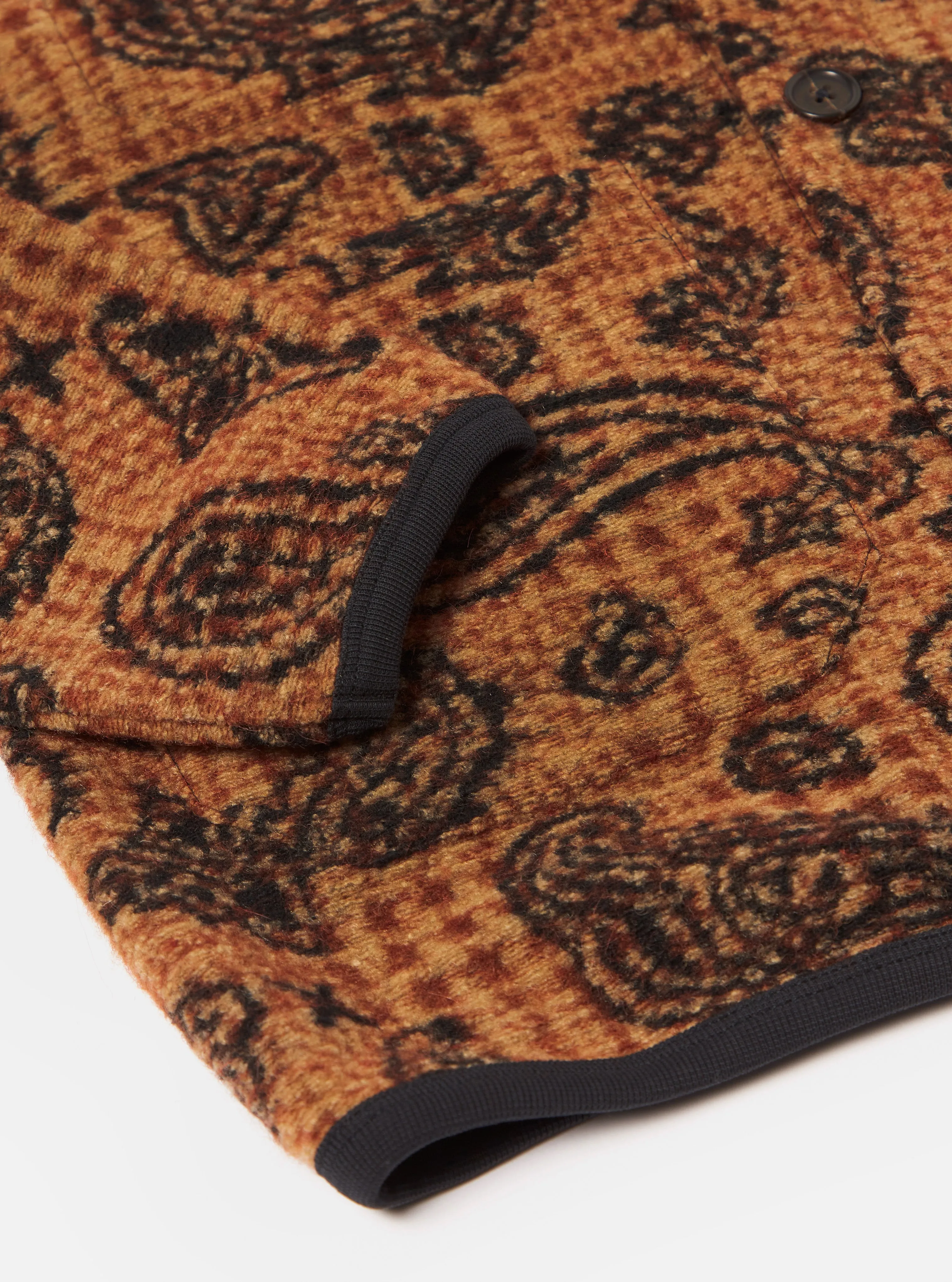 Universal Works Cardigan in Cinnamon Paisley Check Fleece sold by Universal Works product image thumbnail 4