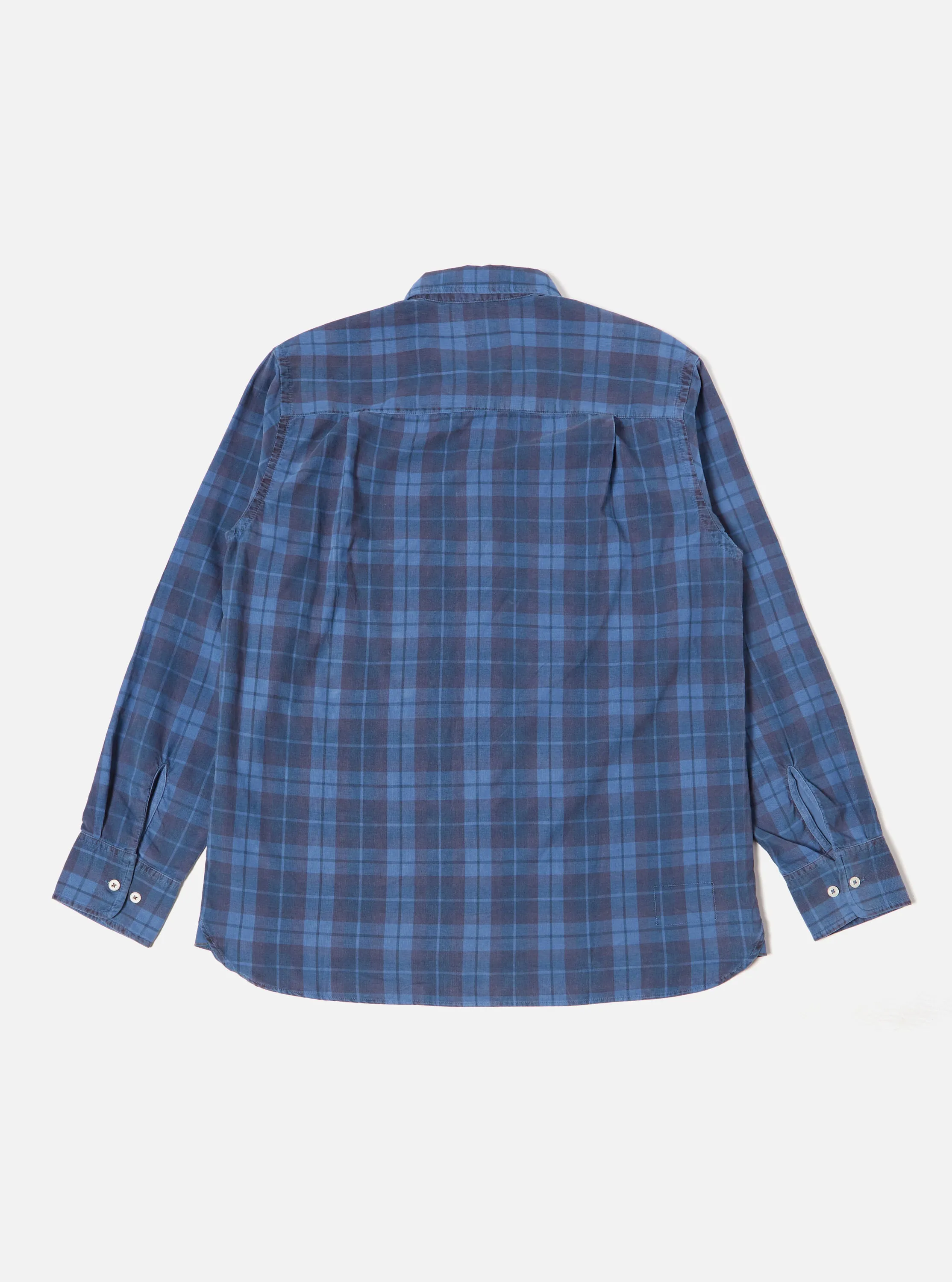 Universal Works Square Pocket Shirt in Blue Check Cord sold by Universal Works product image thumbnail 2