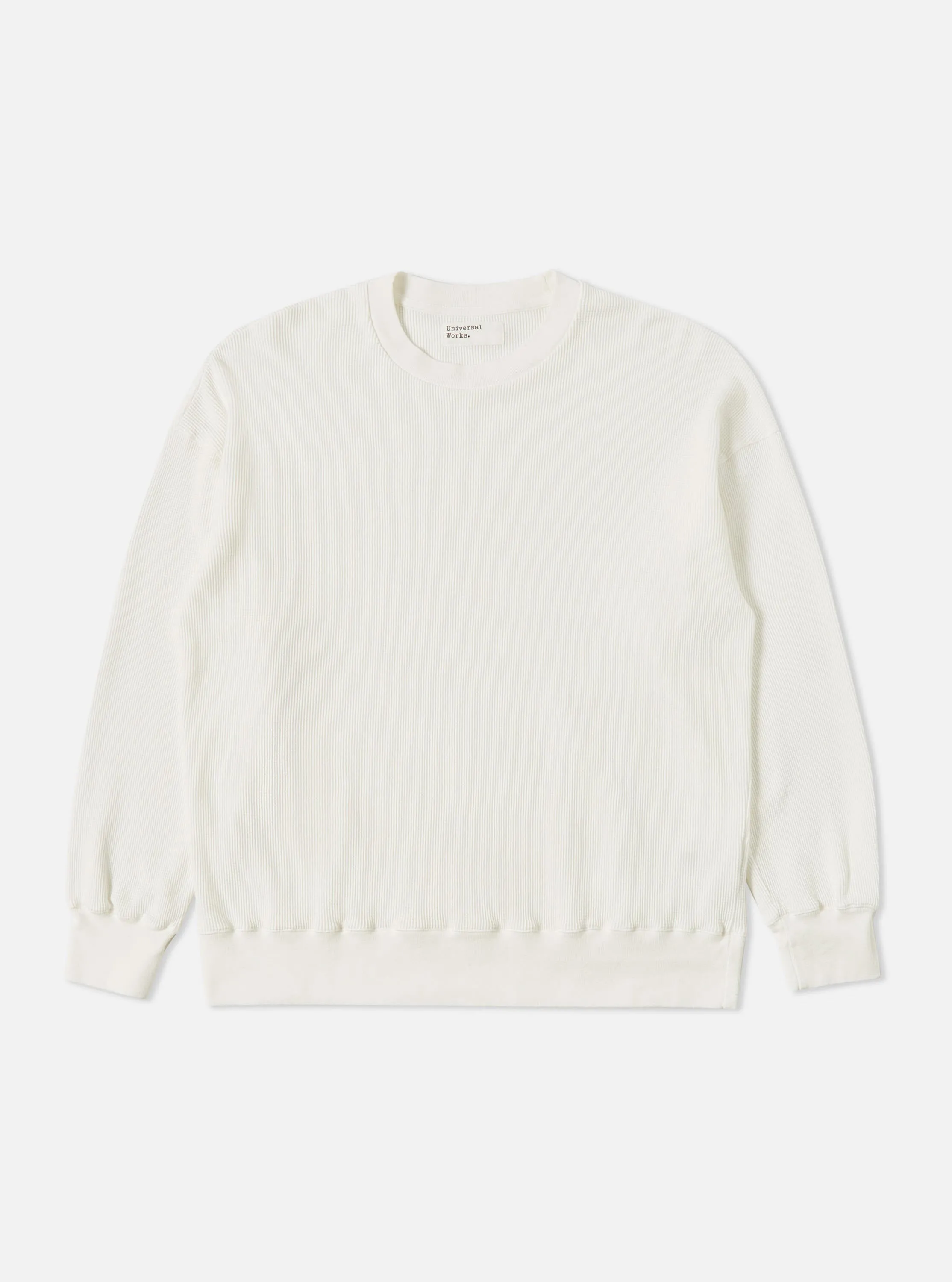 Universal Works Loose Sweatshirt in Off White Organic Cotton/Hemp Waffle sold by Universal Works product image thumbnail 2