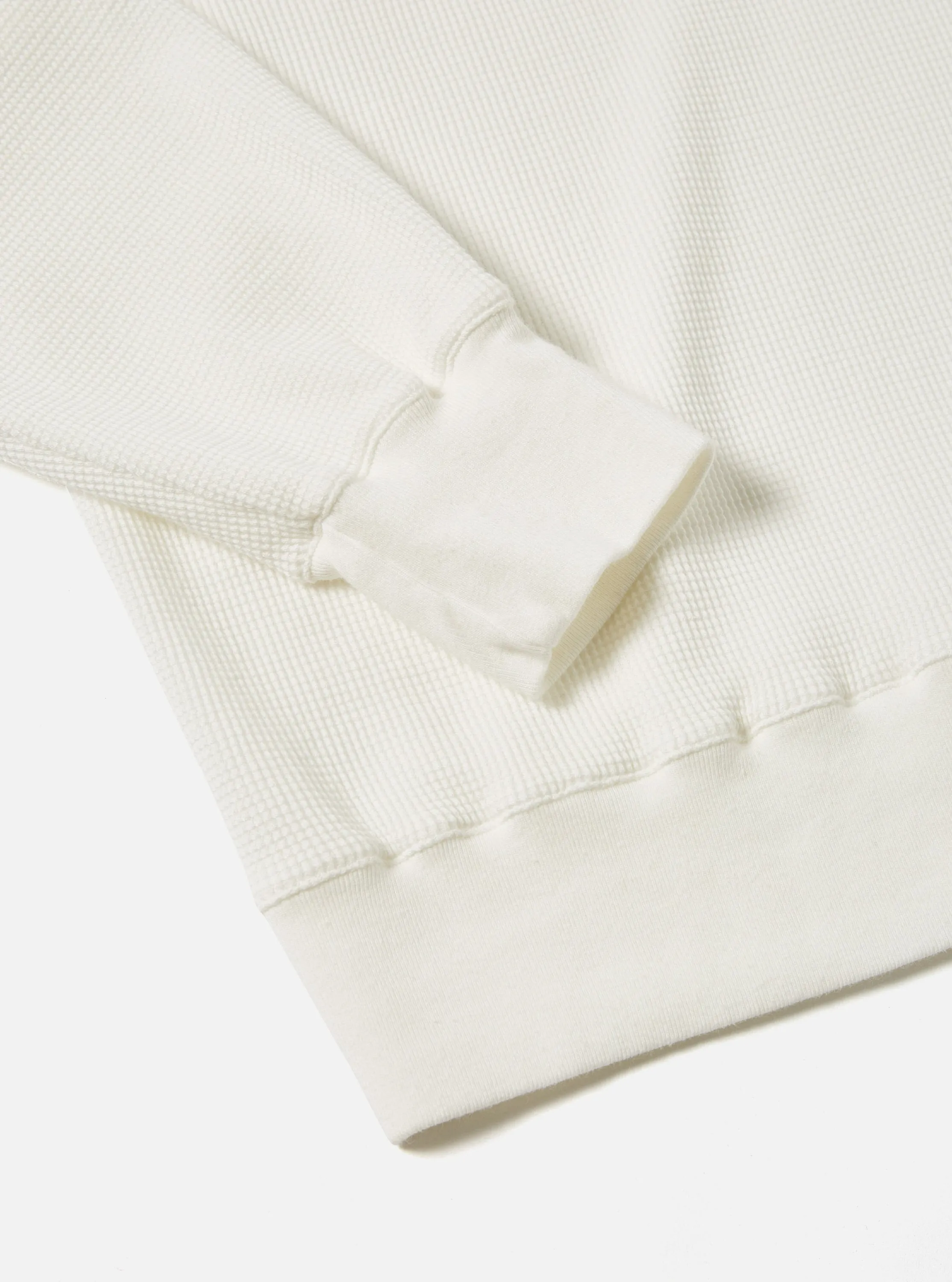 Universal Works Loose Sweatshirt in Off White Organic Cotton/Hemp Waffle sold by Universal Works product image thumbnail 5