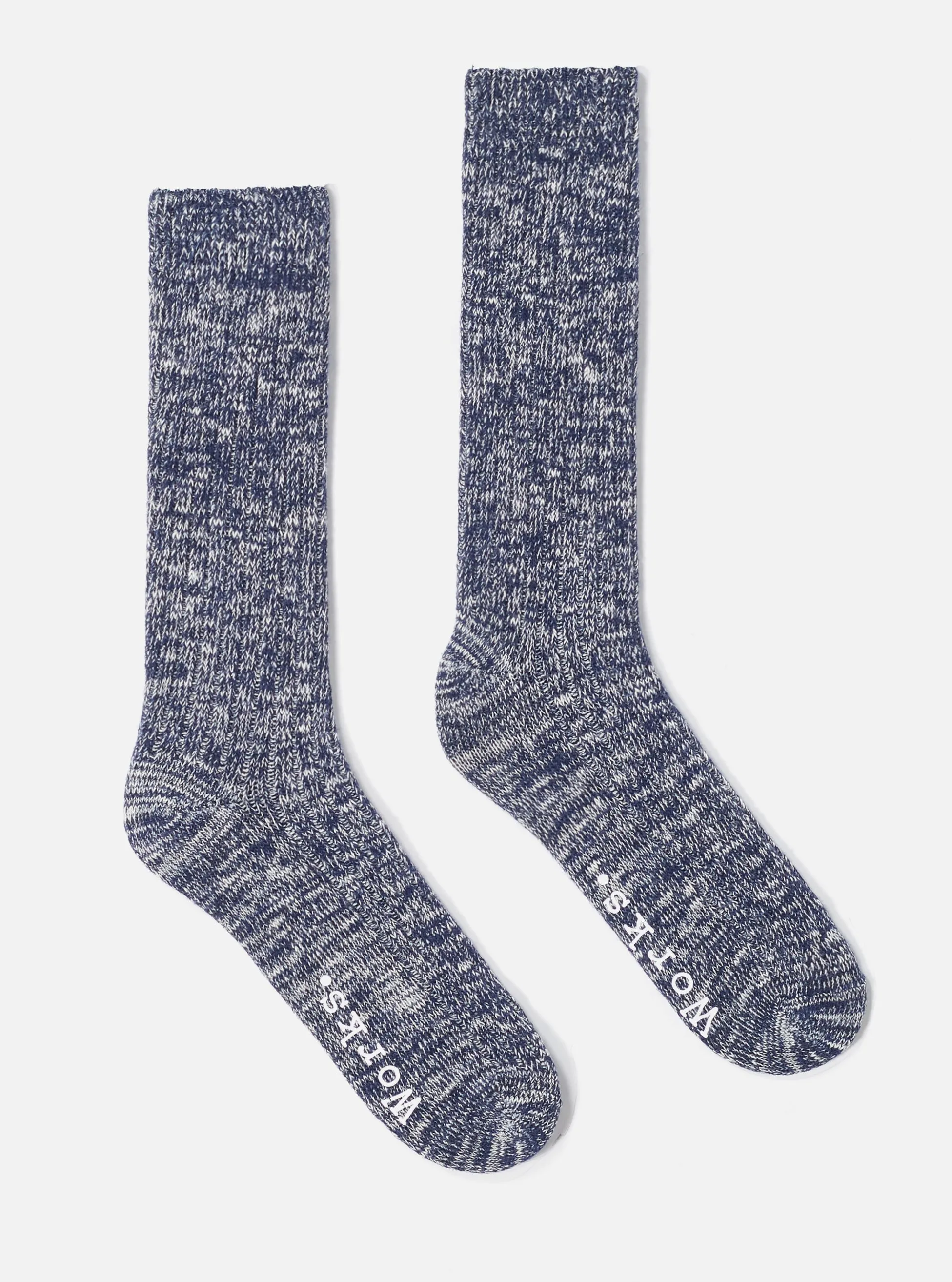 Navy Slub Knit Slub Sock sold by Universal Works