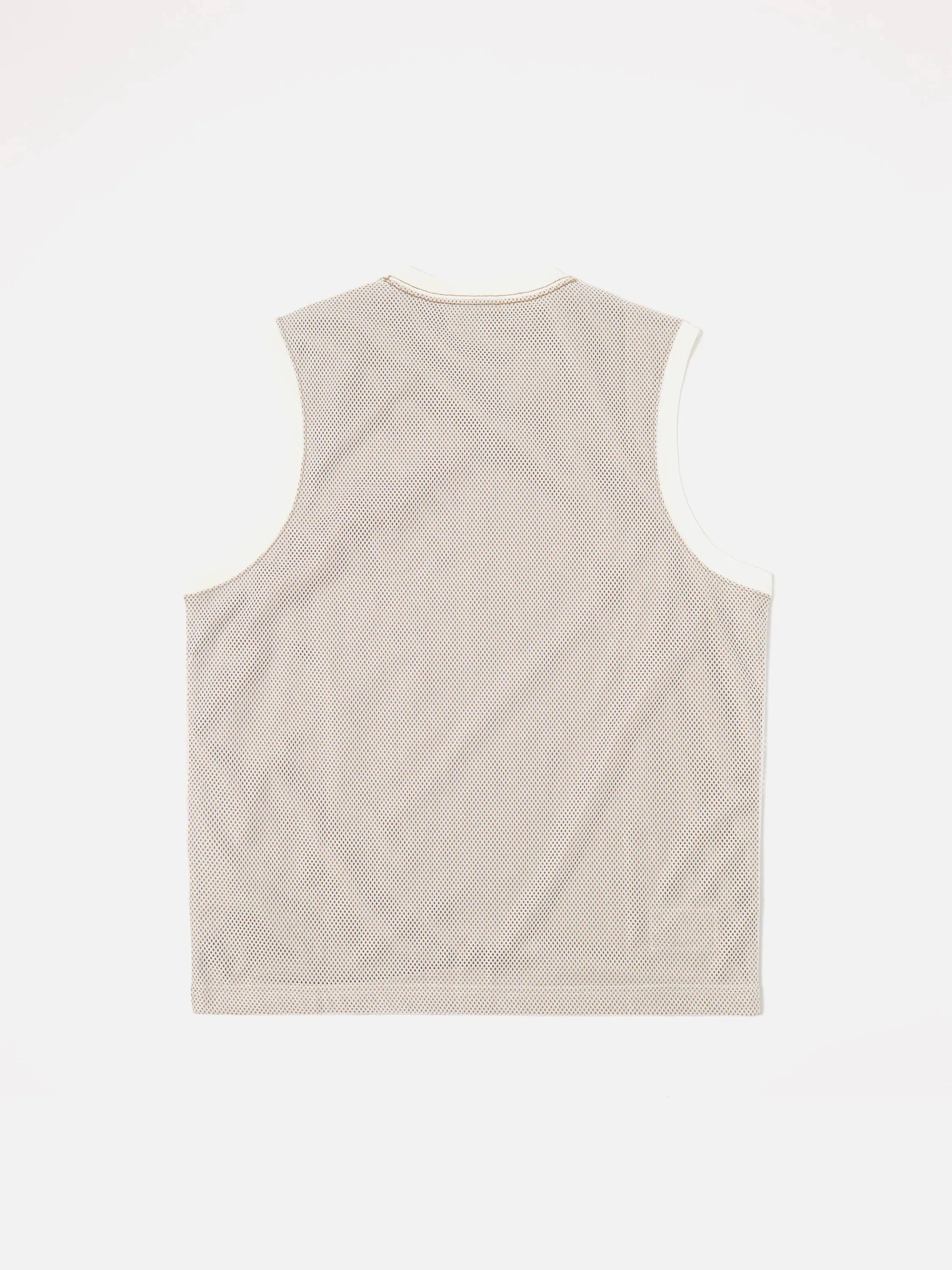 Universal Works Basketball Vest in White/Sand Mesh/Single Jersey sold by Universal Works product image thumbnail 2