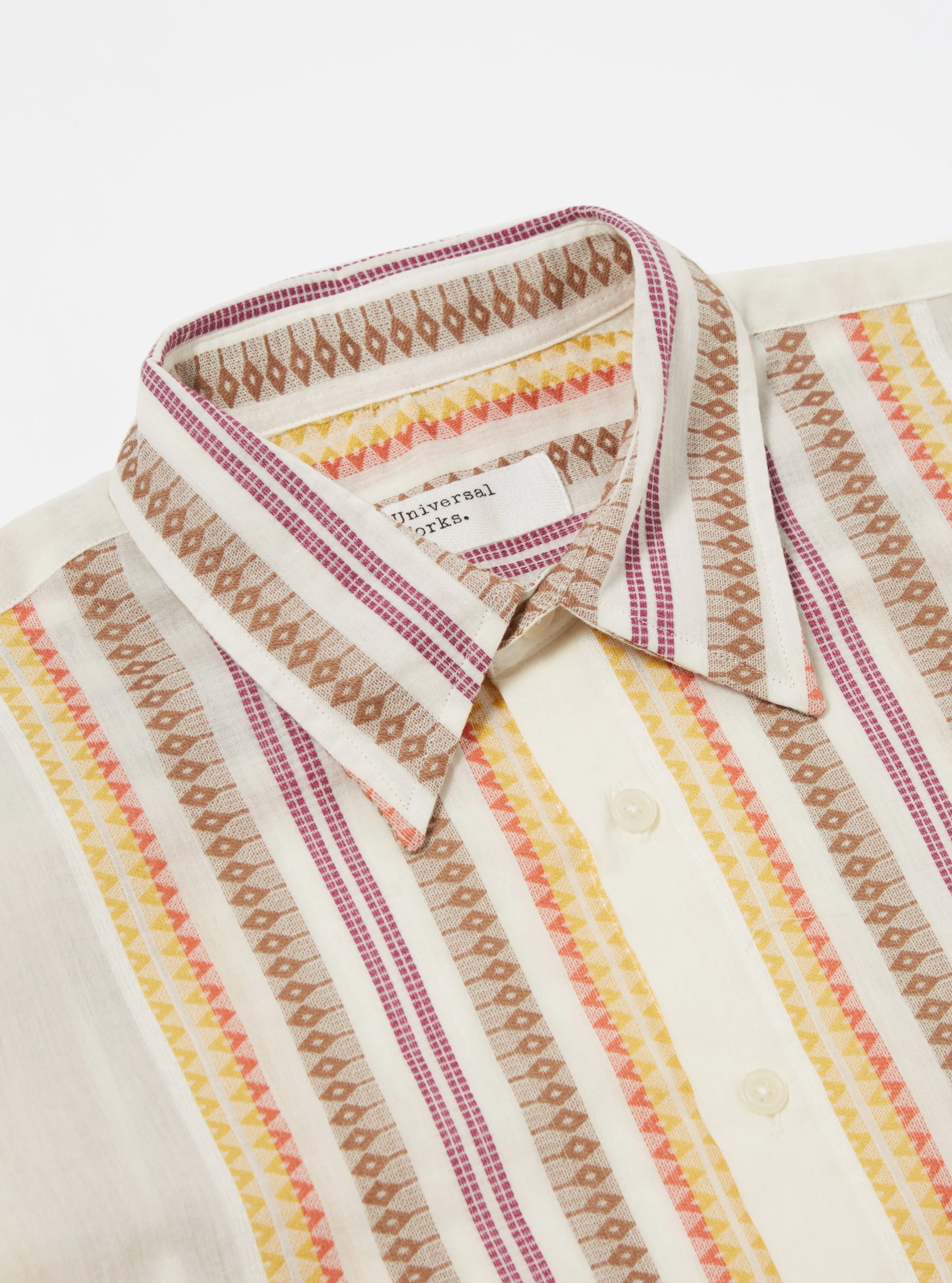 Universal Works Square Pocket Shirt in Ecru Mala Stripe sold by Universal Works product image thumbnail 5