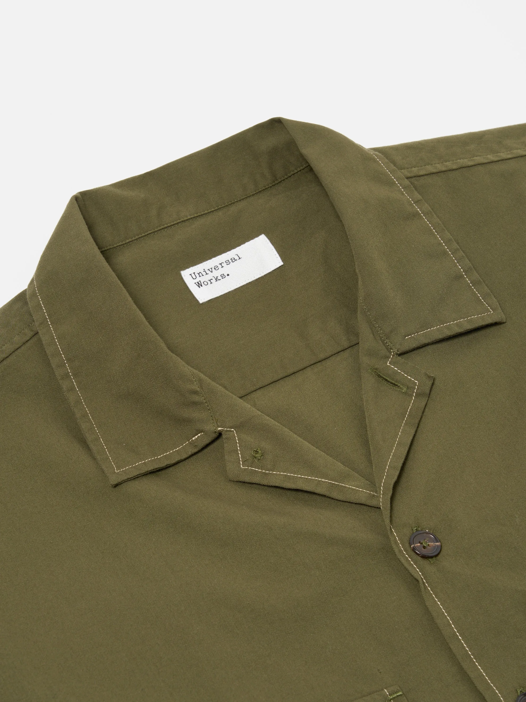Universal Works L/S Utility Shirt in Olive Military Shirting sold by Universal Works product image thumbnail 3