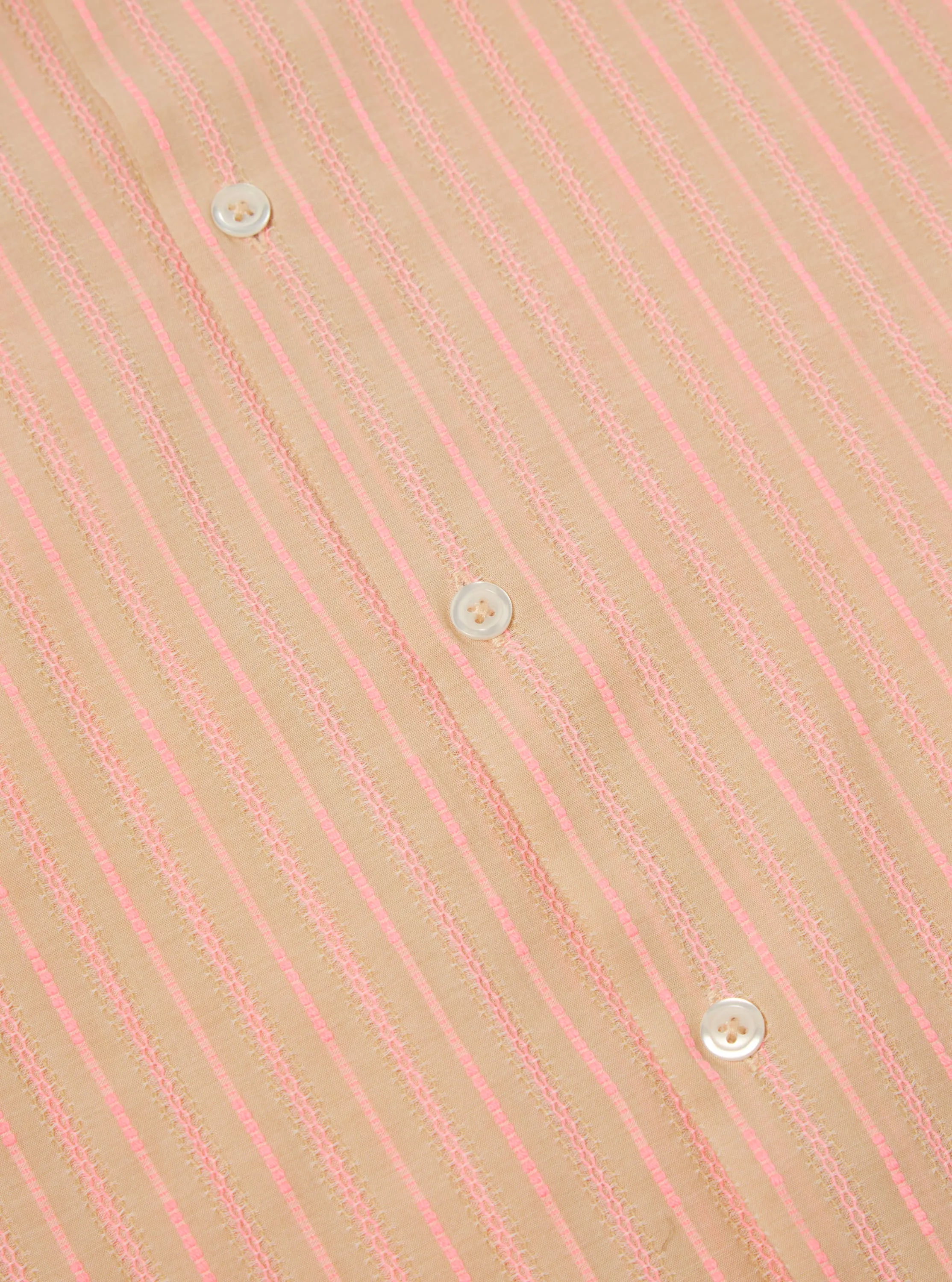 Universal Works Road Shirt in Beige/Pink Fluro Cotton sold by Universal Works product image thumbnail 5