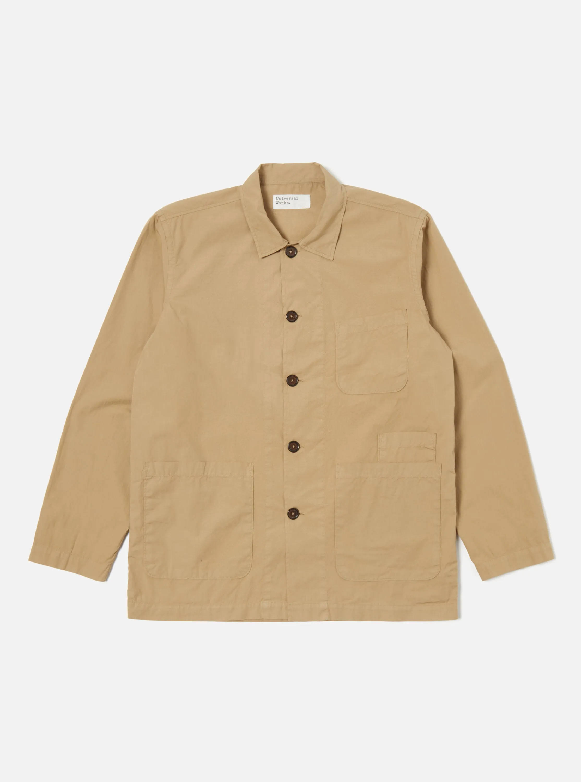 Universal Works Bakers Overshirt in Summer Oak Organic Fine Poplin sold by Universal Works product image thumbnail 3
