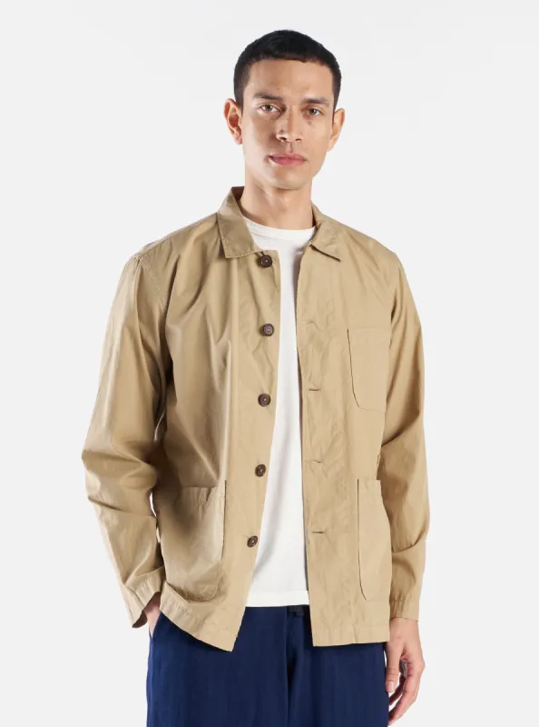 Universal Works Bakers Overshirt in Summer Oak Organic Fine Poplin sold by Universal Works