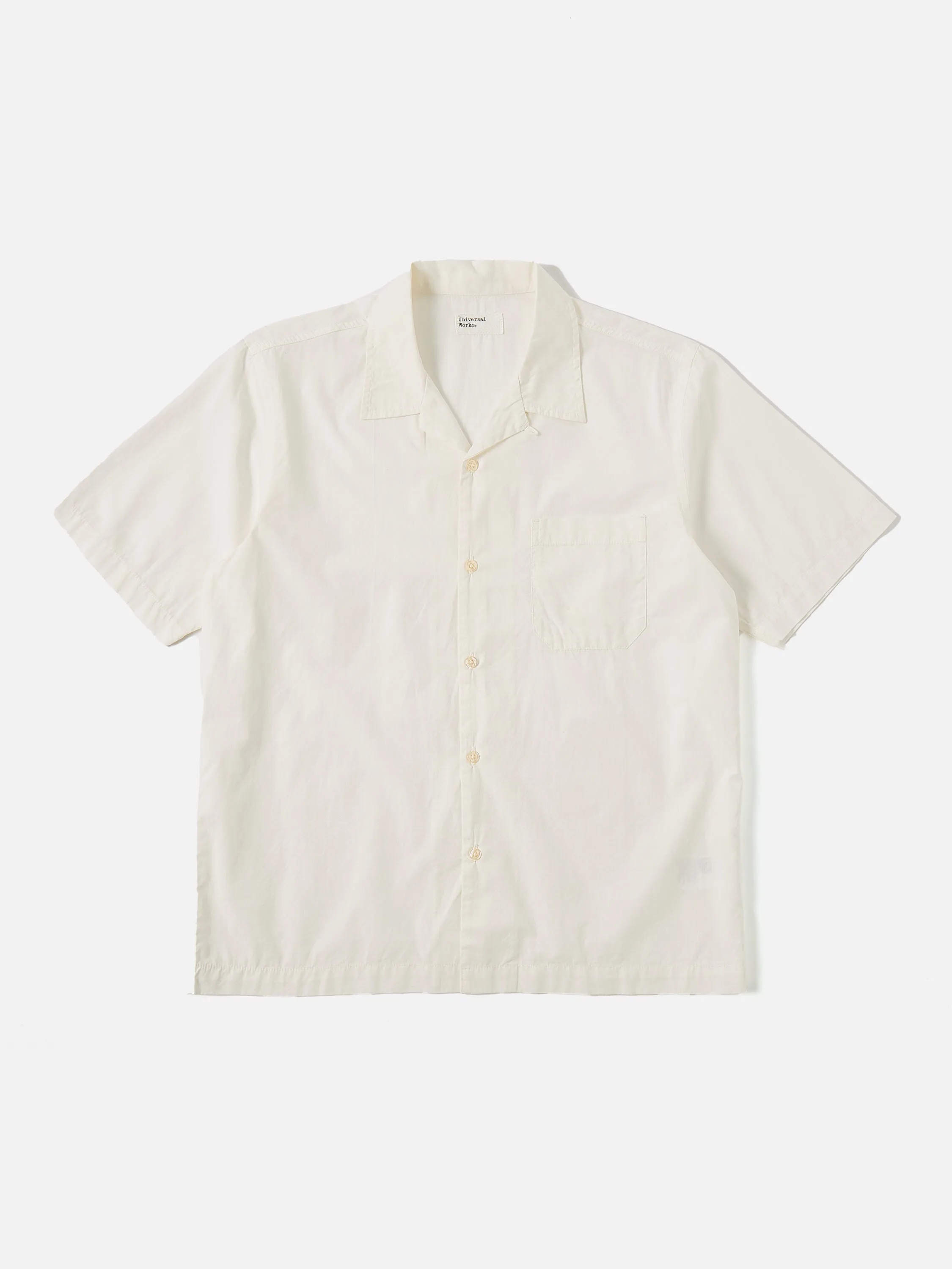 Universal Works Road Shirt in Ecru Broad Cloth sold by Universal Works
