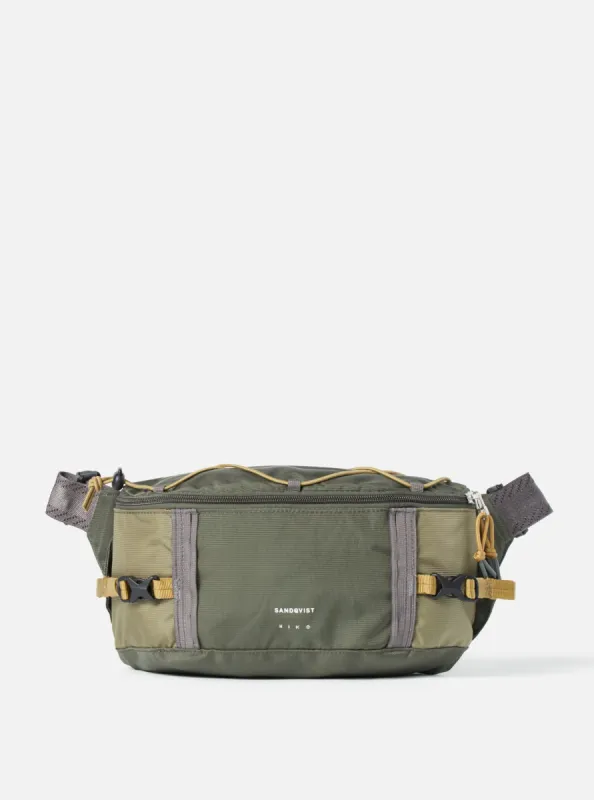 Sandqvist Allterrain Hike Crossbody Bag in Multi Trek/Leaf Green Recycled Nylon sold by Universal Works