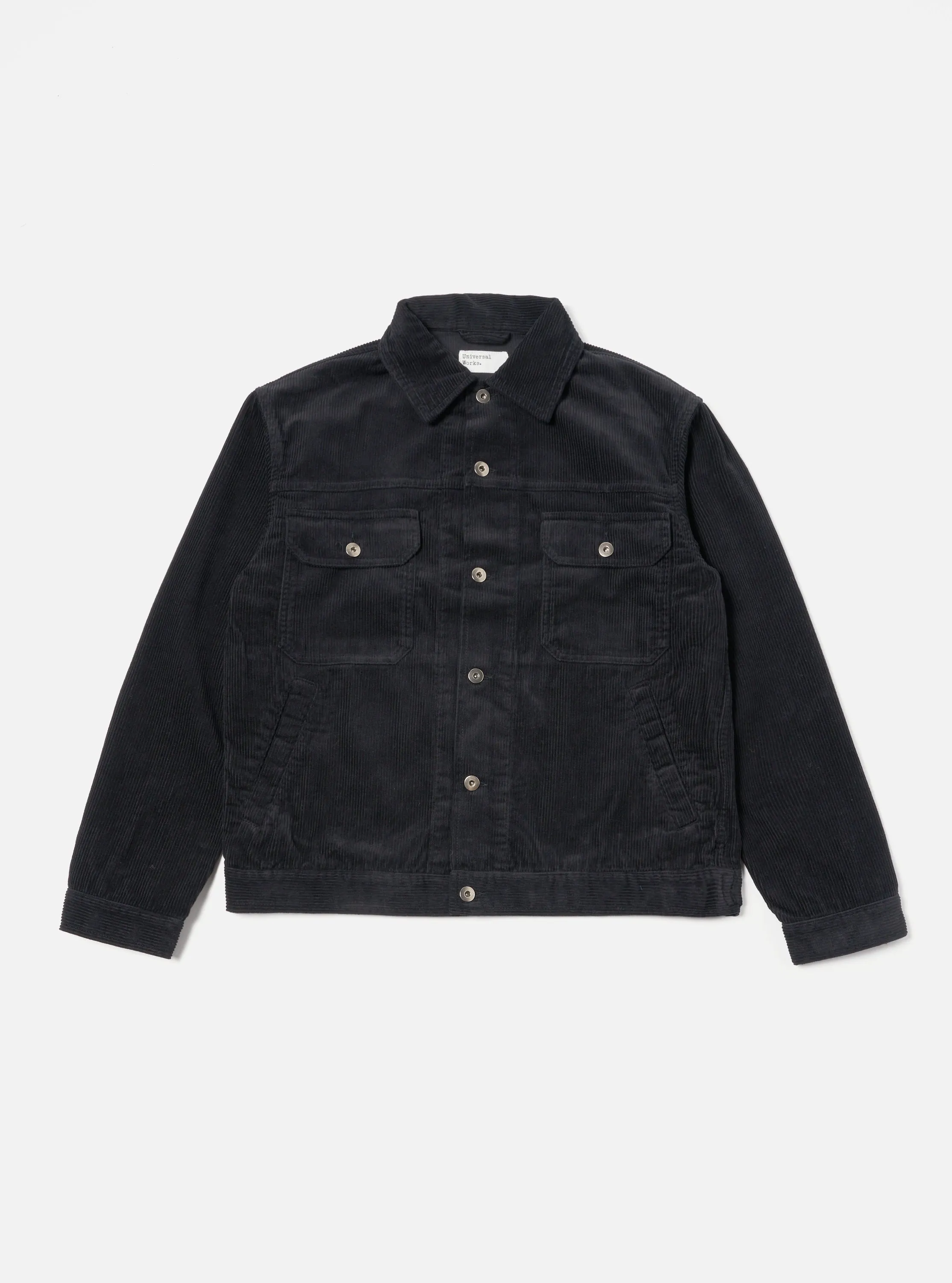 Universal Works Trucker Jacket in Black Cord sold by Universal Works
