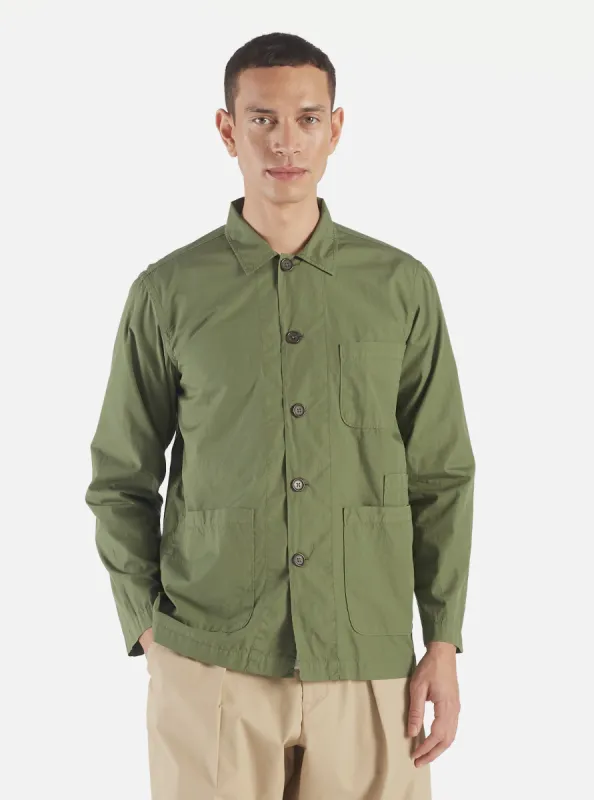 Universal Works Bakers Overshirt in Birch Organic Fine Poplin sold by Universal Works