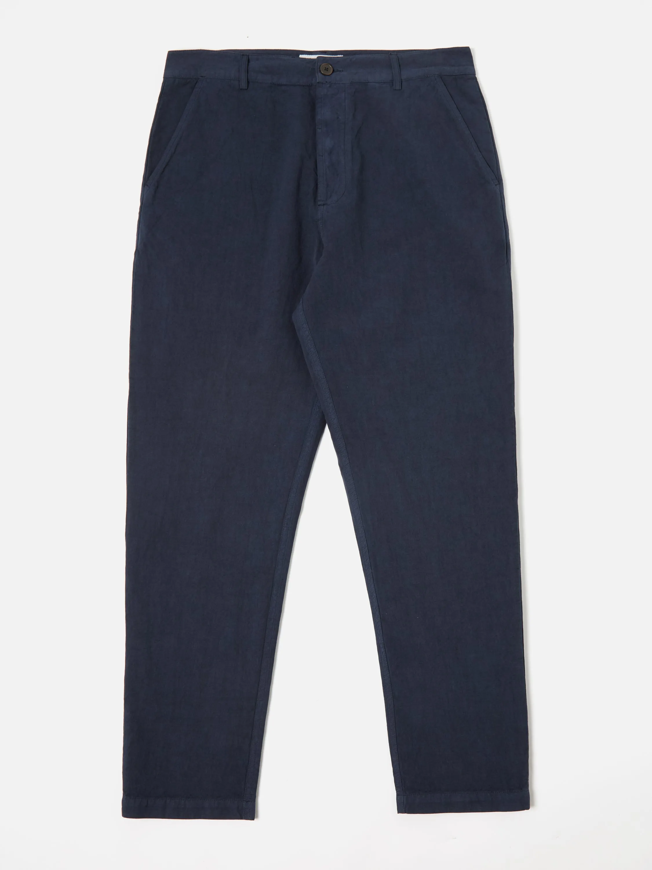 Universal Works Military Chino in Navy Linen Slub Weave sold by Universal Works product image thumbnail 2