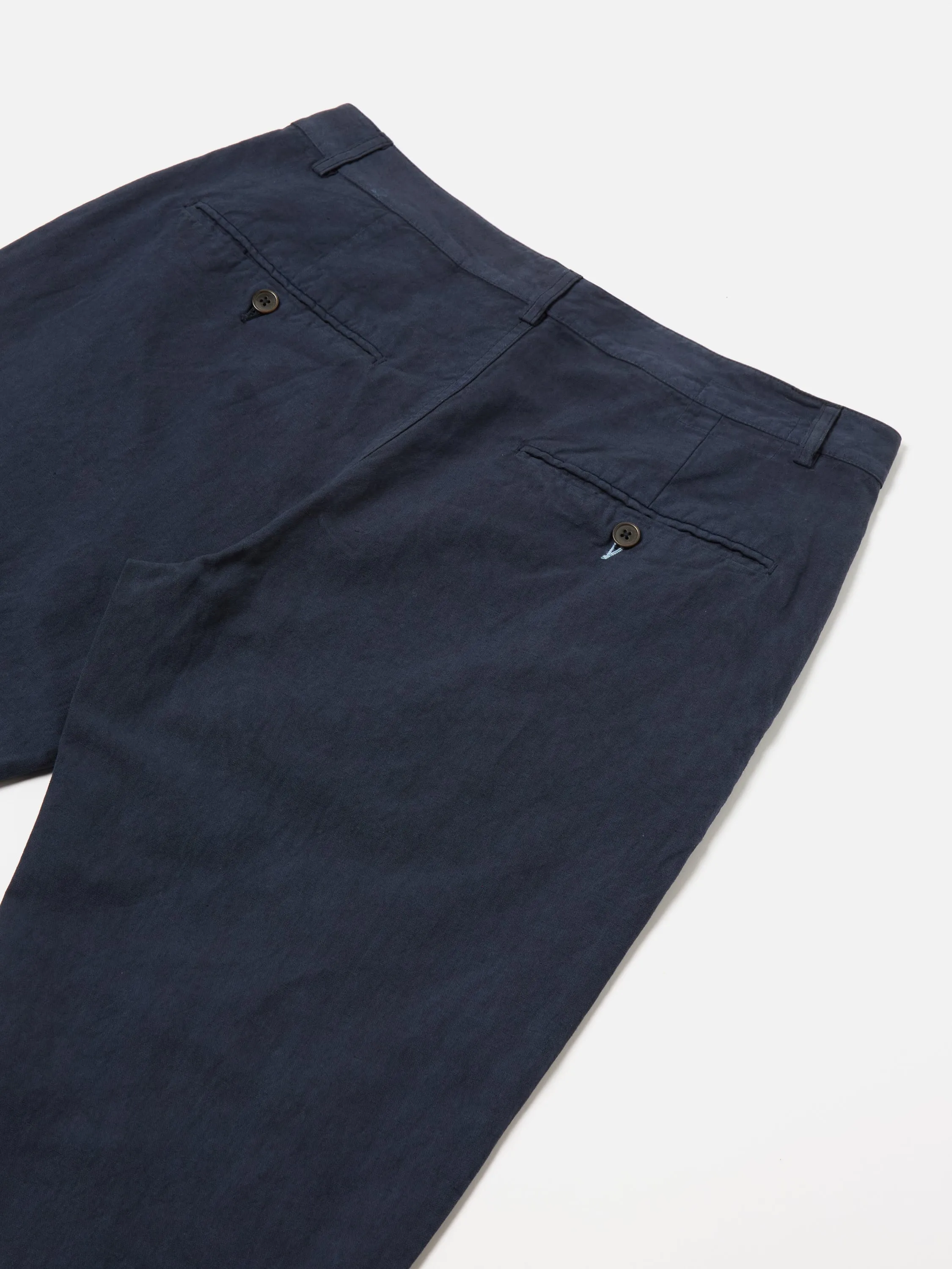 Universal Works Military Chino in Navy Linen Slub Weave sold by Universal Works product image thumbnail 5