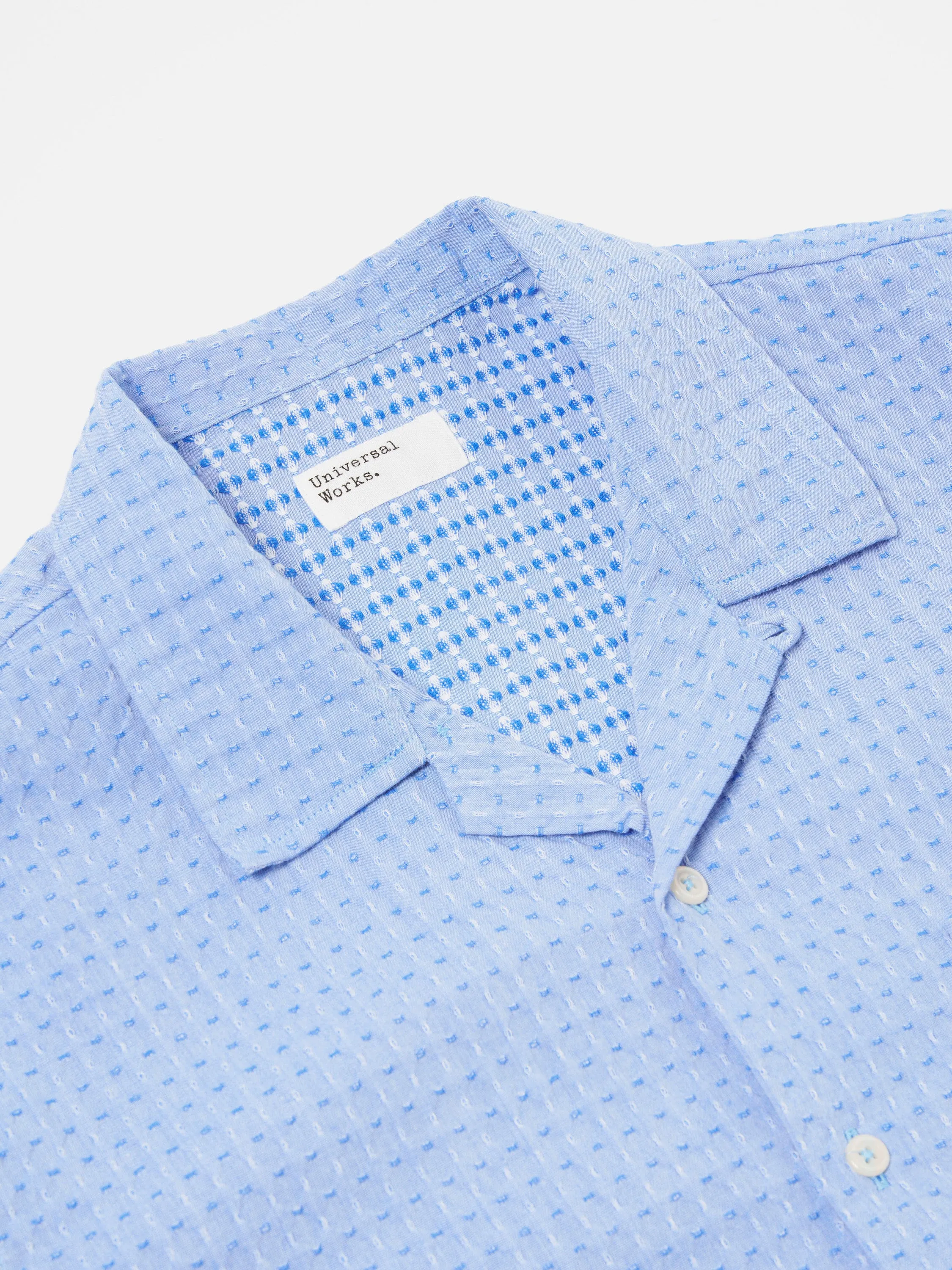 Universal Works Road Shirt in Blue Delos Back Cotton sold by Universal Works product image thumbnail 3
