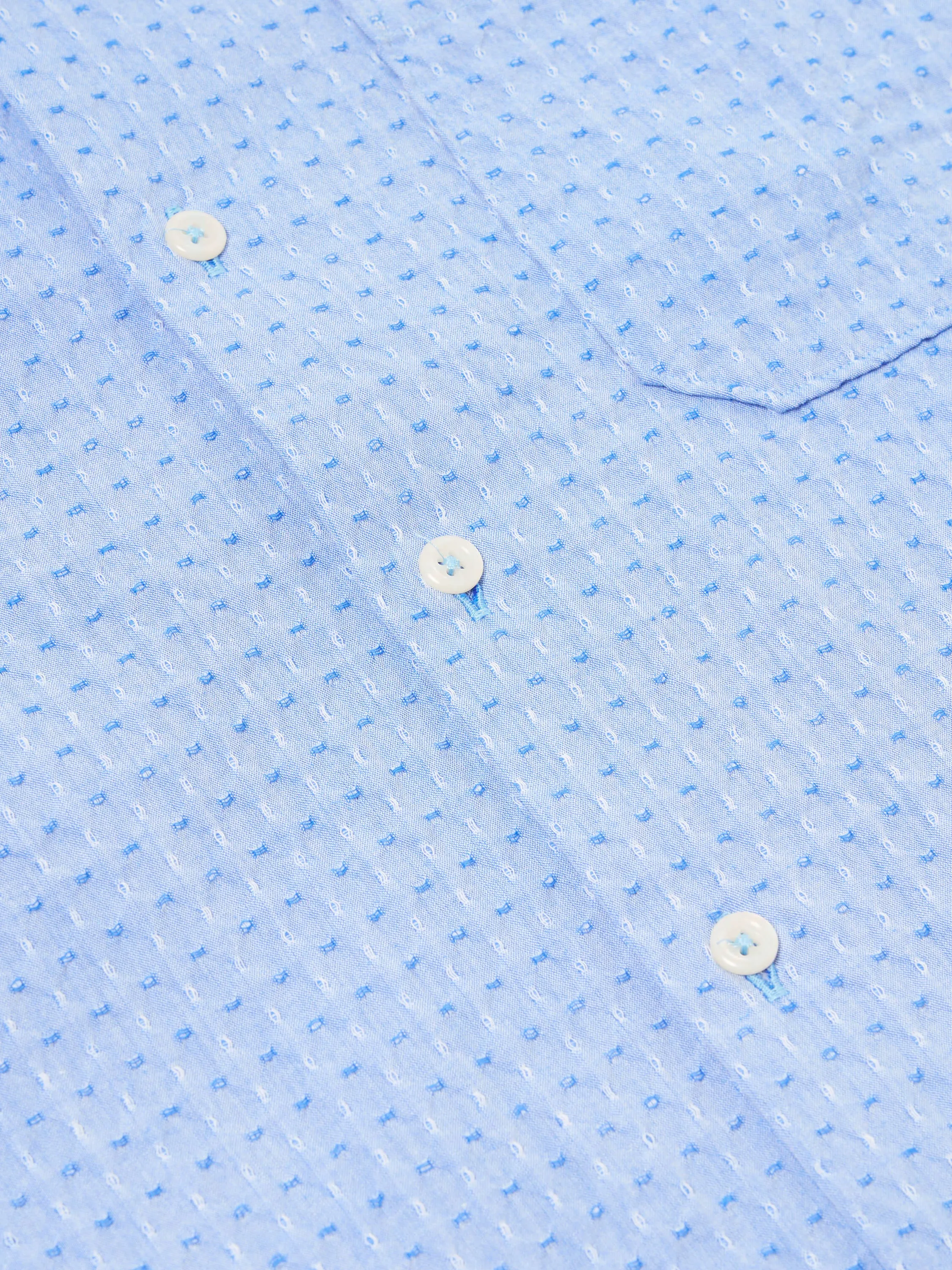 Universal Works Road Shirt in Blue Delos Back Cotton sold by Universal Works product image thumbnail 4