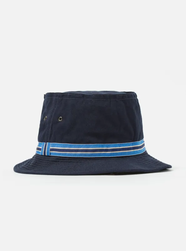 cableami® Pork Pie Hat in Navy Chino Cotton sold by Universal Works