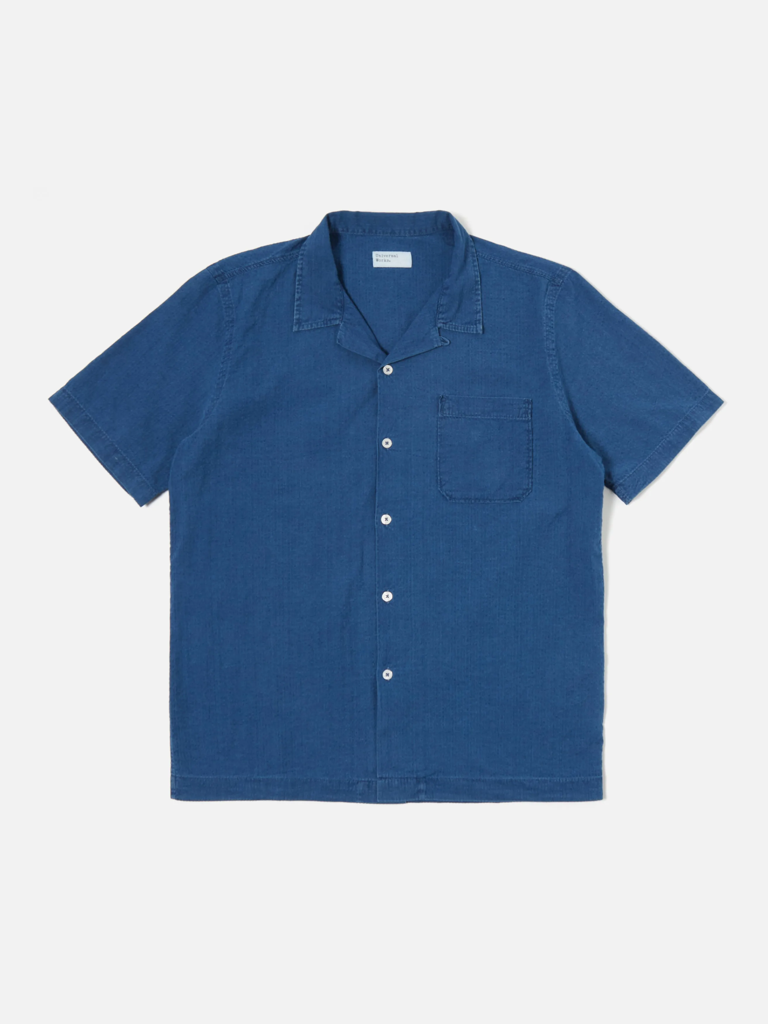 Universal Works Road Shirt in Washed Indigo Seersucker sold by Universal Works product image thumbnail 2