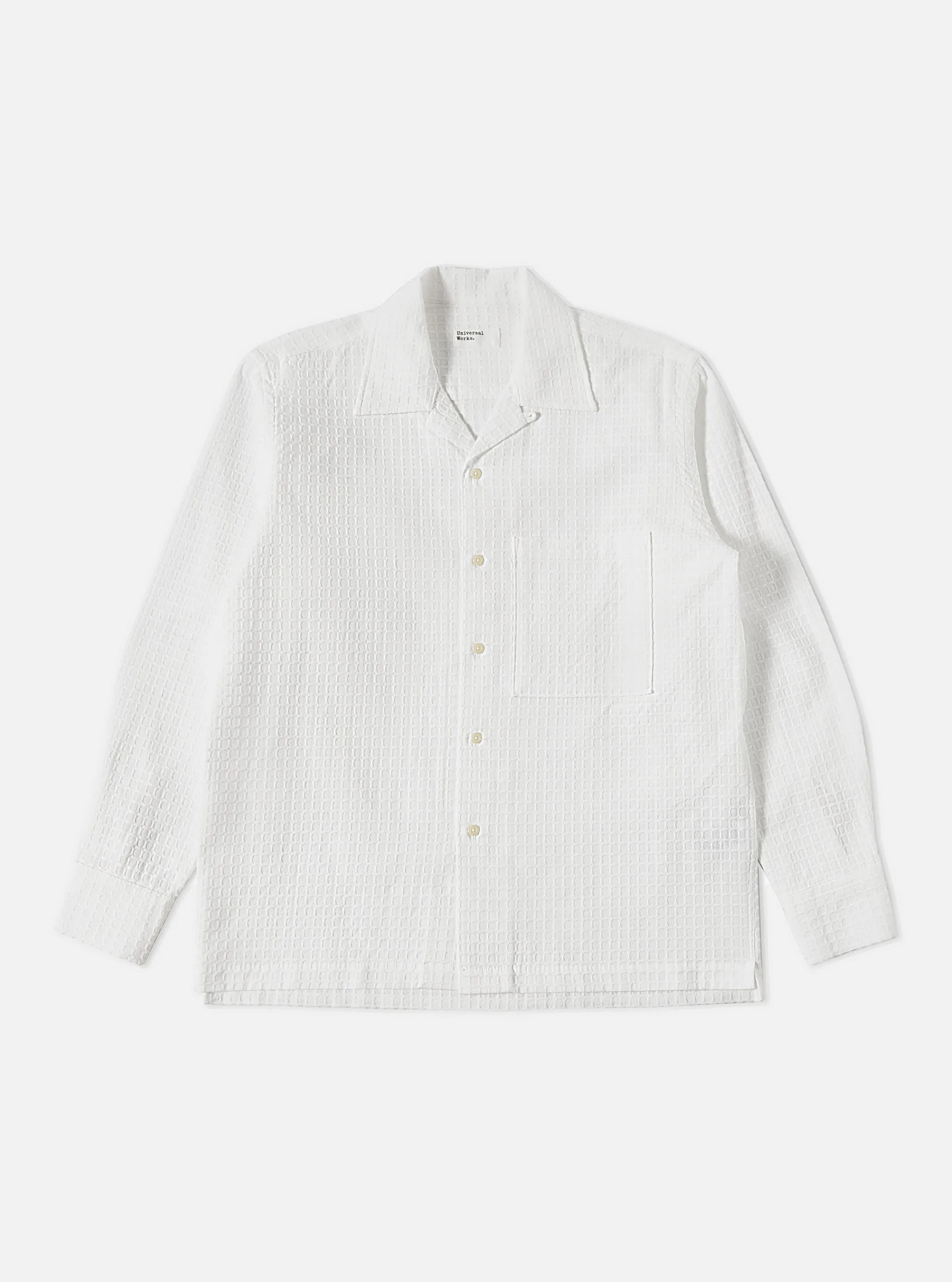 Universal Works L/S Camp Shirt II in White Delos Cotton sold by Universal Works product image thumbnail 2