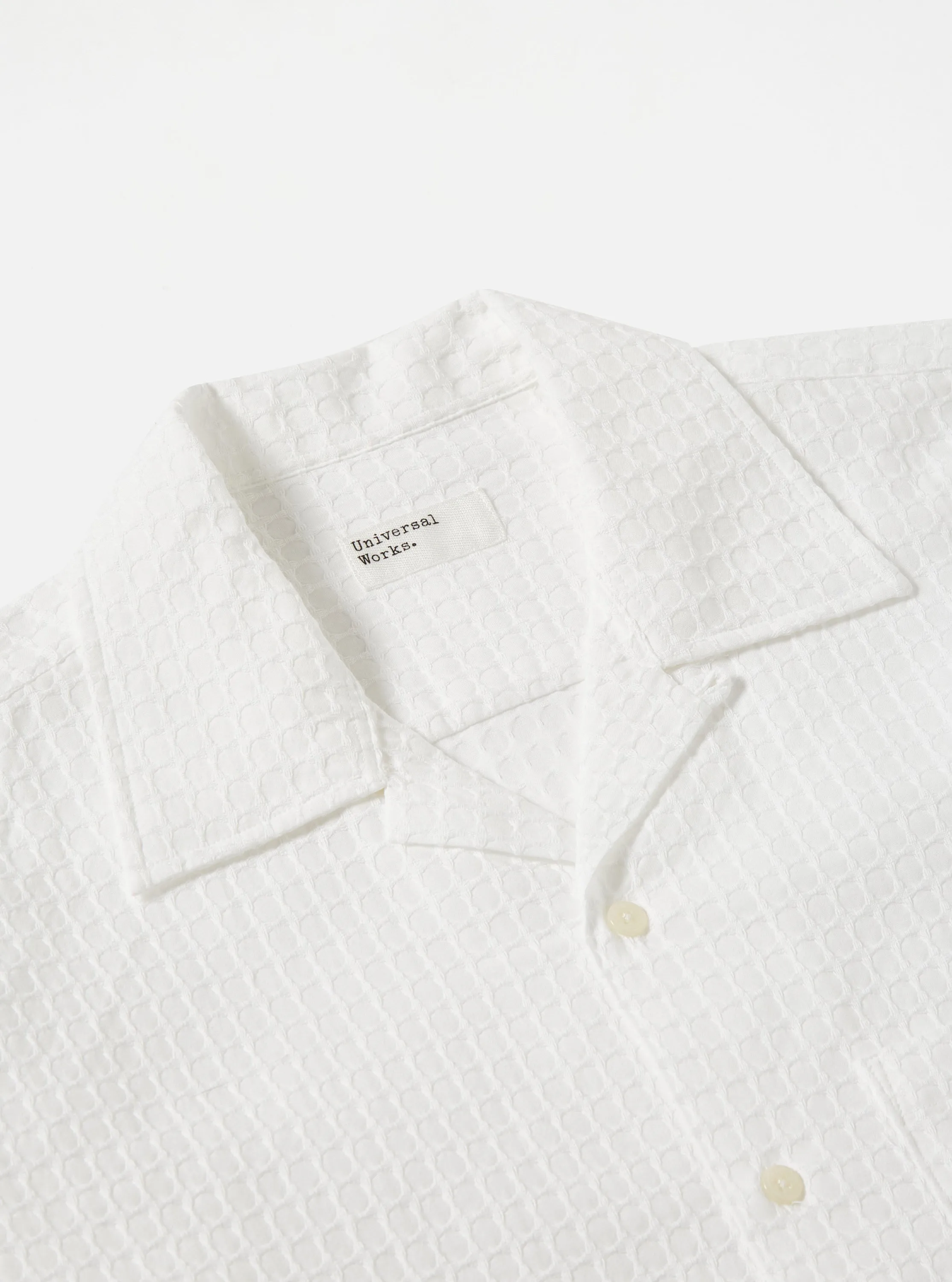 Universal Works L/S Camp Shirt II in White Delos Cotton sold by Universal Works product image thumbnail 4
