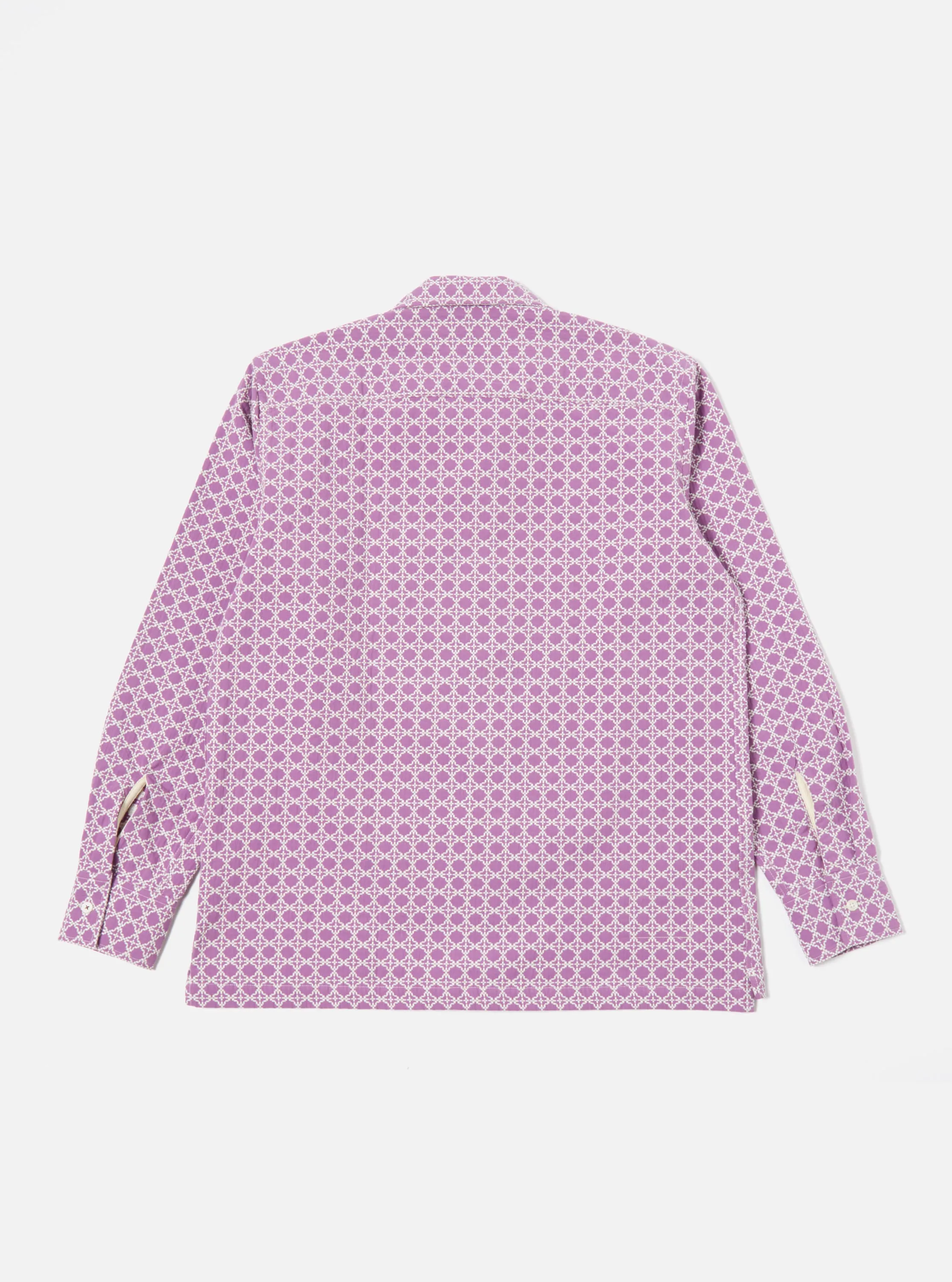 Universal Works L/S Camp Shirt II in Lilac Tile 2 Cotton sold by Universal Works product image thumbnail 3