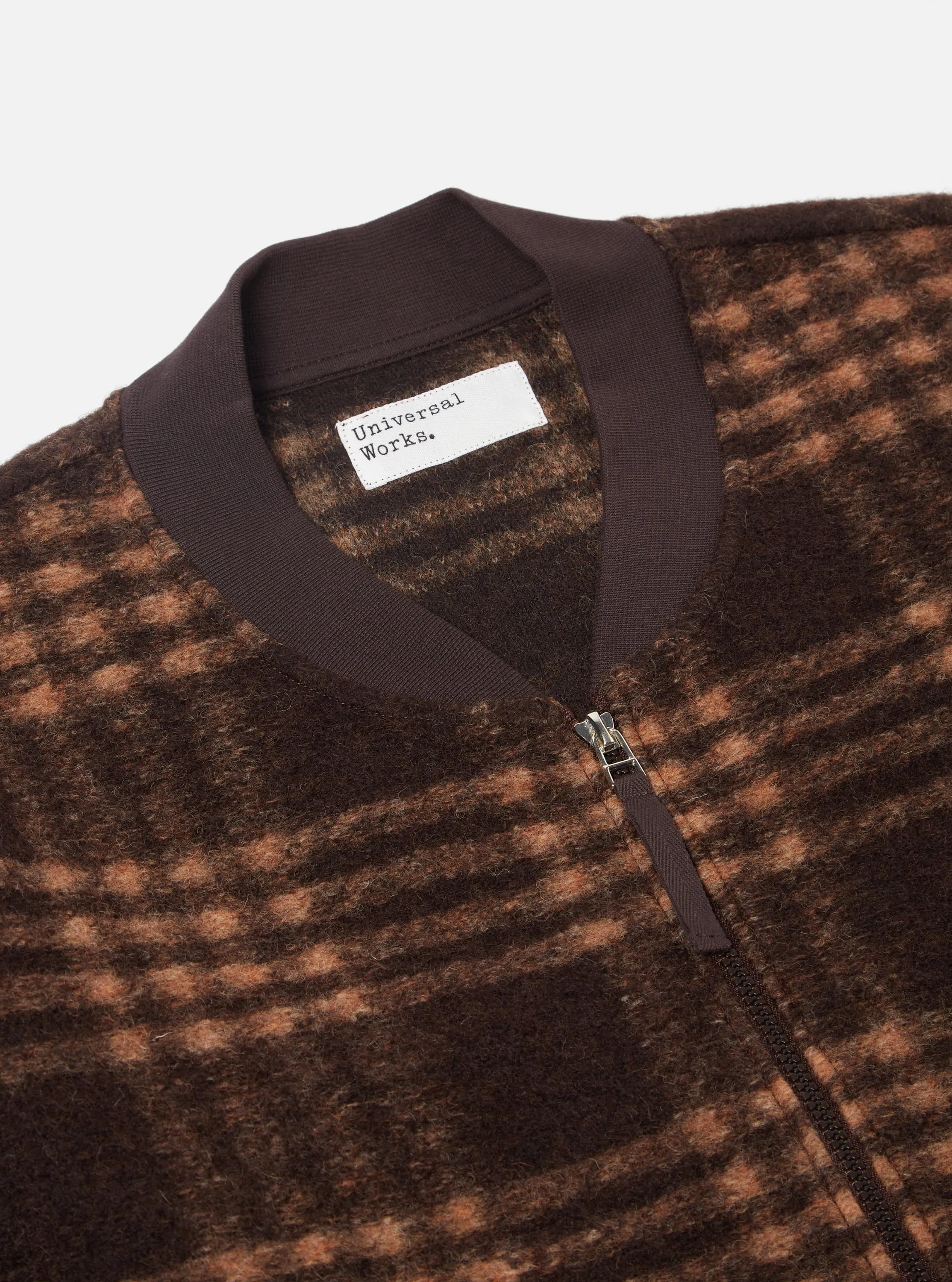 Universal Works Zip Bomber in Brown Check Duke Fleece sold by Universal Works product image thumbnail 3