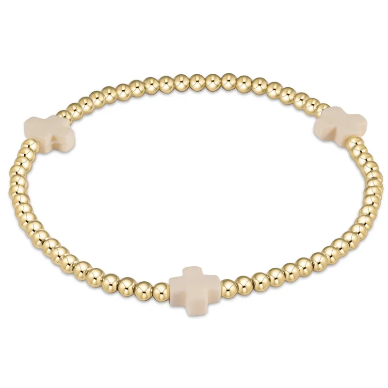 enewton Extends - Signature Cross Gold Pattern 3mm Bead Bracelet sold by enewton