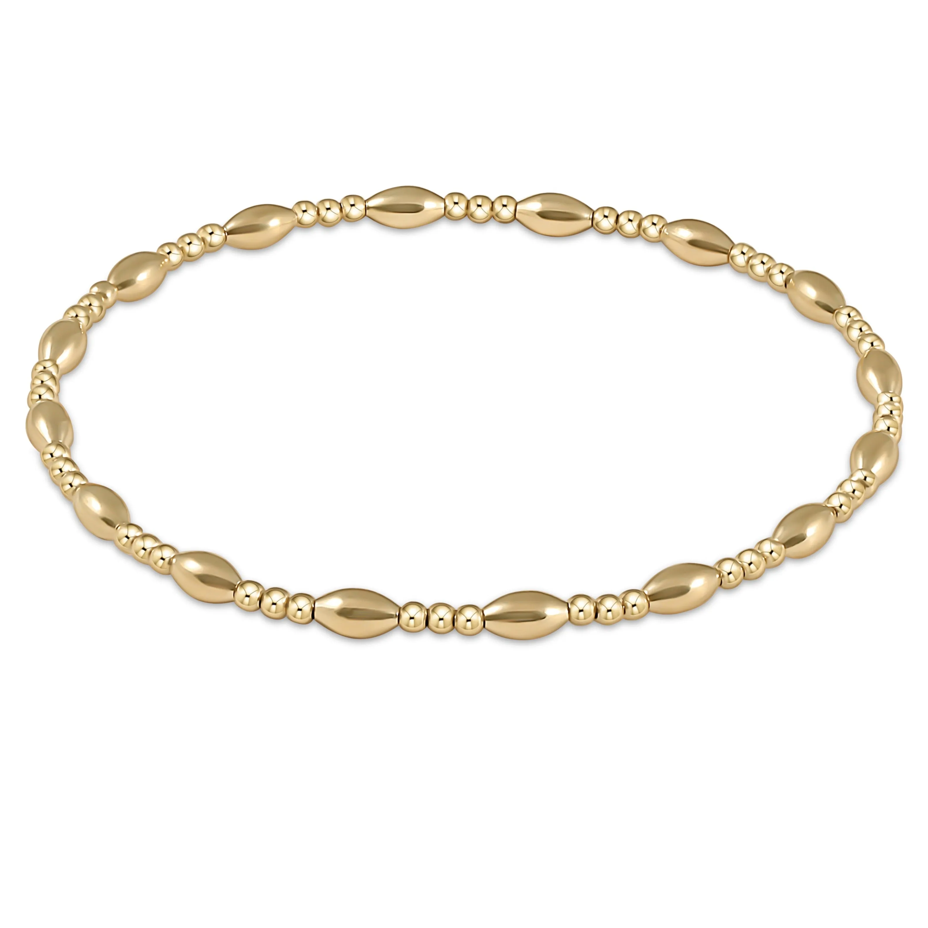 Harmony Sincerity Pattern 2mm Bead Bracelet - Gold sold by enewton