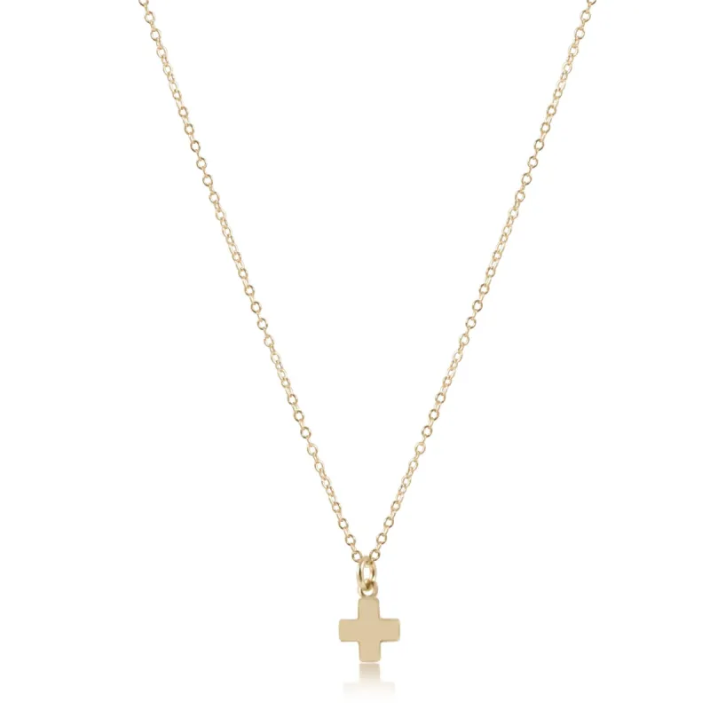 16" Necklace Gold - Signature Cross Small Gold Charm sold by enewton