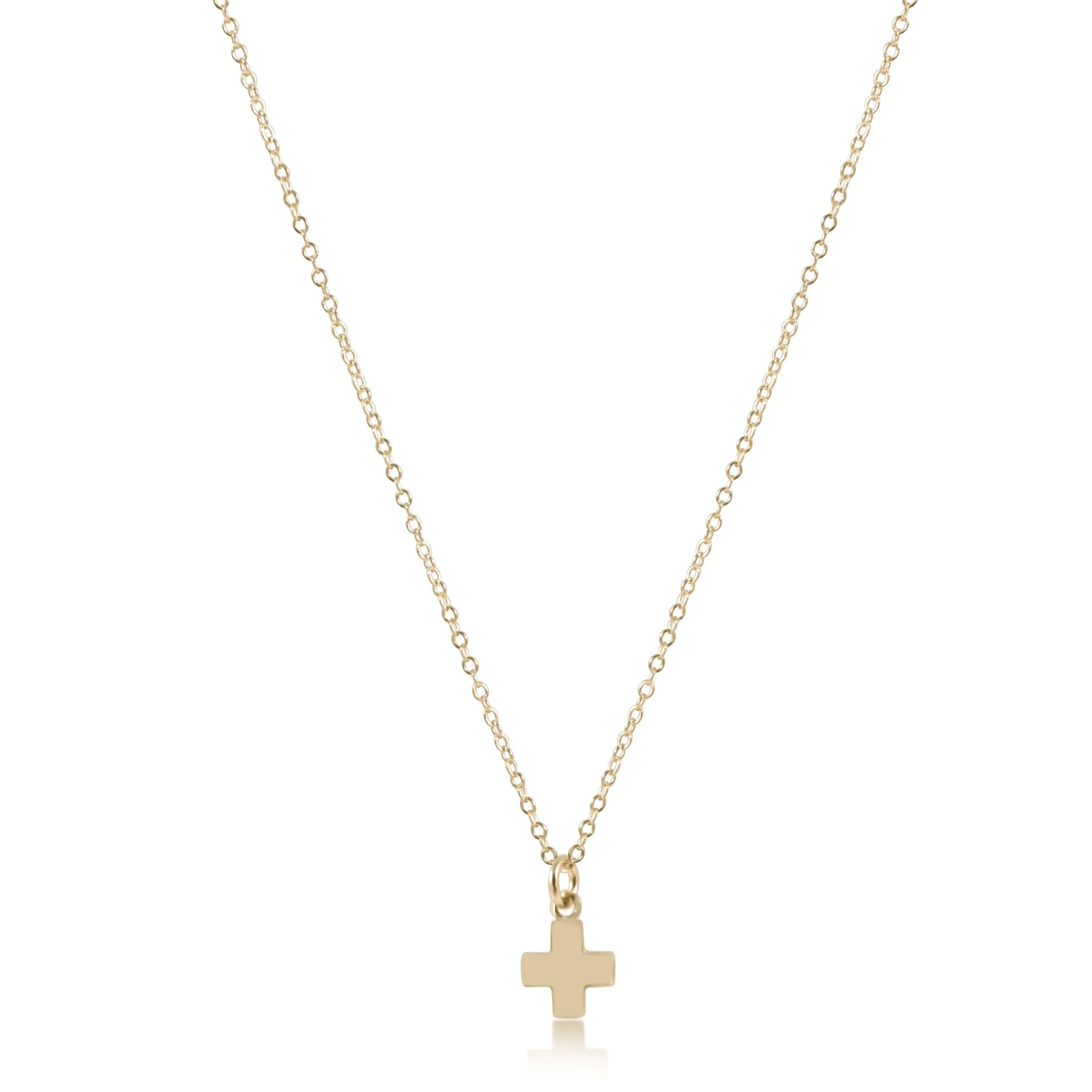 16" Necklace Gold - Signature Cross Small Gold Charm sold by enewton