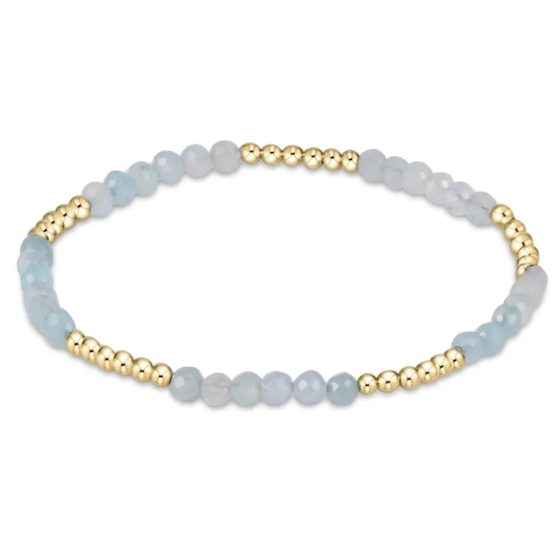 Blissful Pattern 2.5mm Bead Bracelet - Aquamarine sold by enewton