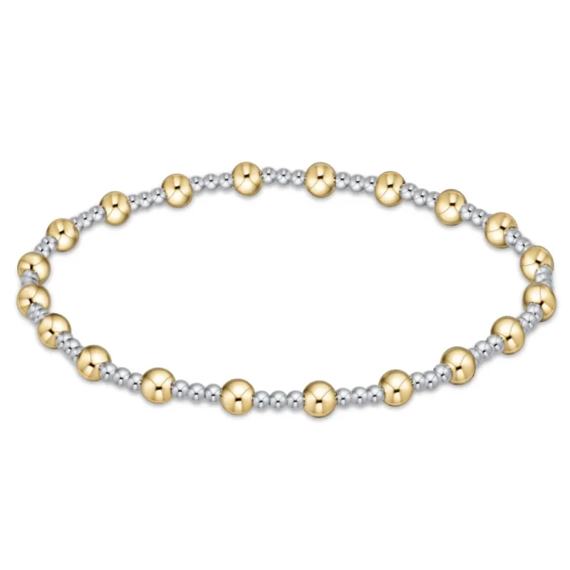 Classic Sincerity Pattern 4mm Bead Bracelet - Mixed Metal sold by enewton