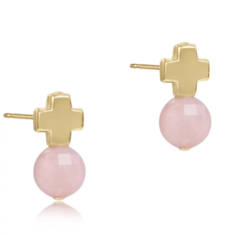 Signature Cross Gold Stud - Pink Opal sold by enewton