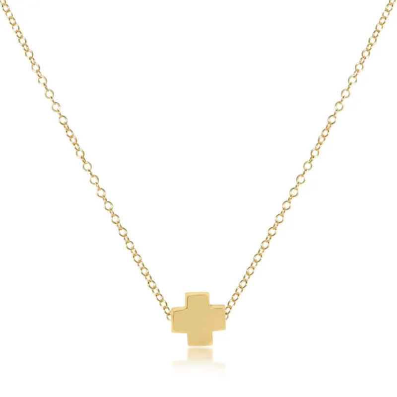 16" Necklace Gold - Signature Cross Gold sold by enewton