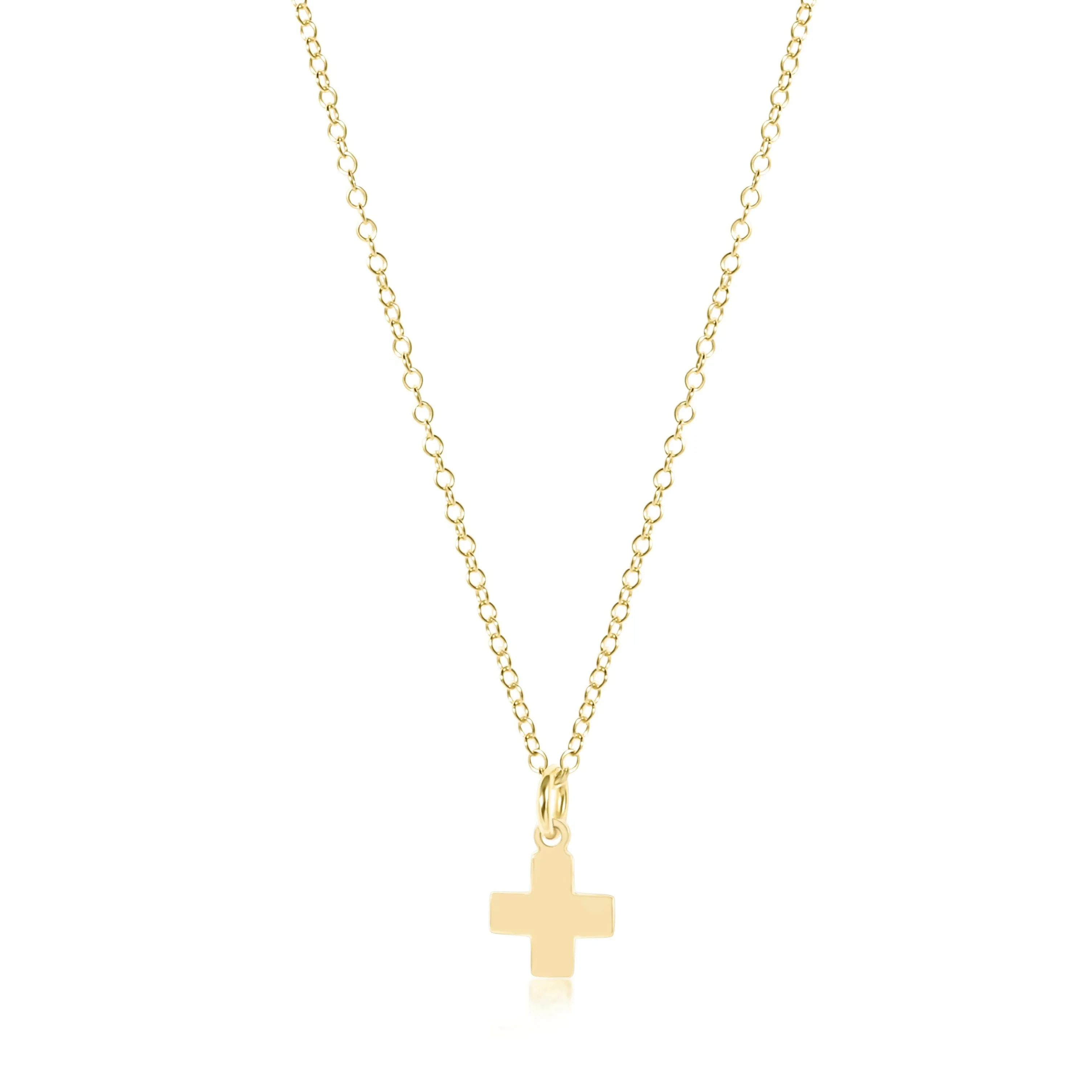 16" Necklace Gold - Signature Cross Gold Charm sold by enewton