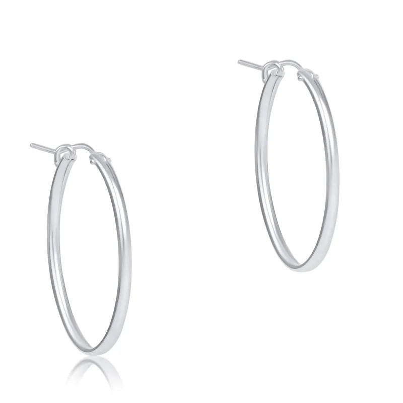 Oval Sterling 1" Hoop- Smooth sold by enewton