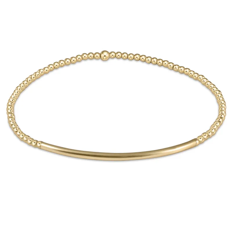classic gold 2mm bead bracelet - bliss bar gold sold by enewton
