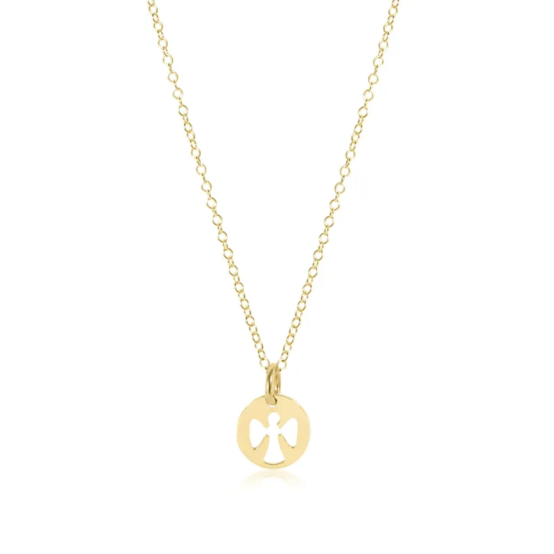 16" Necklace Gold - Guardian Angel Small Gold Disc sold by enewton